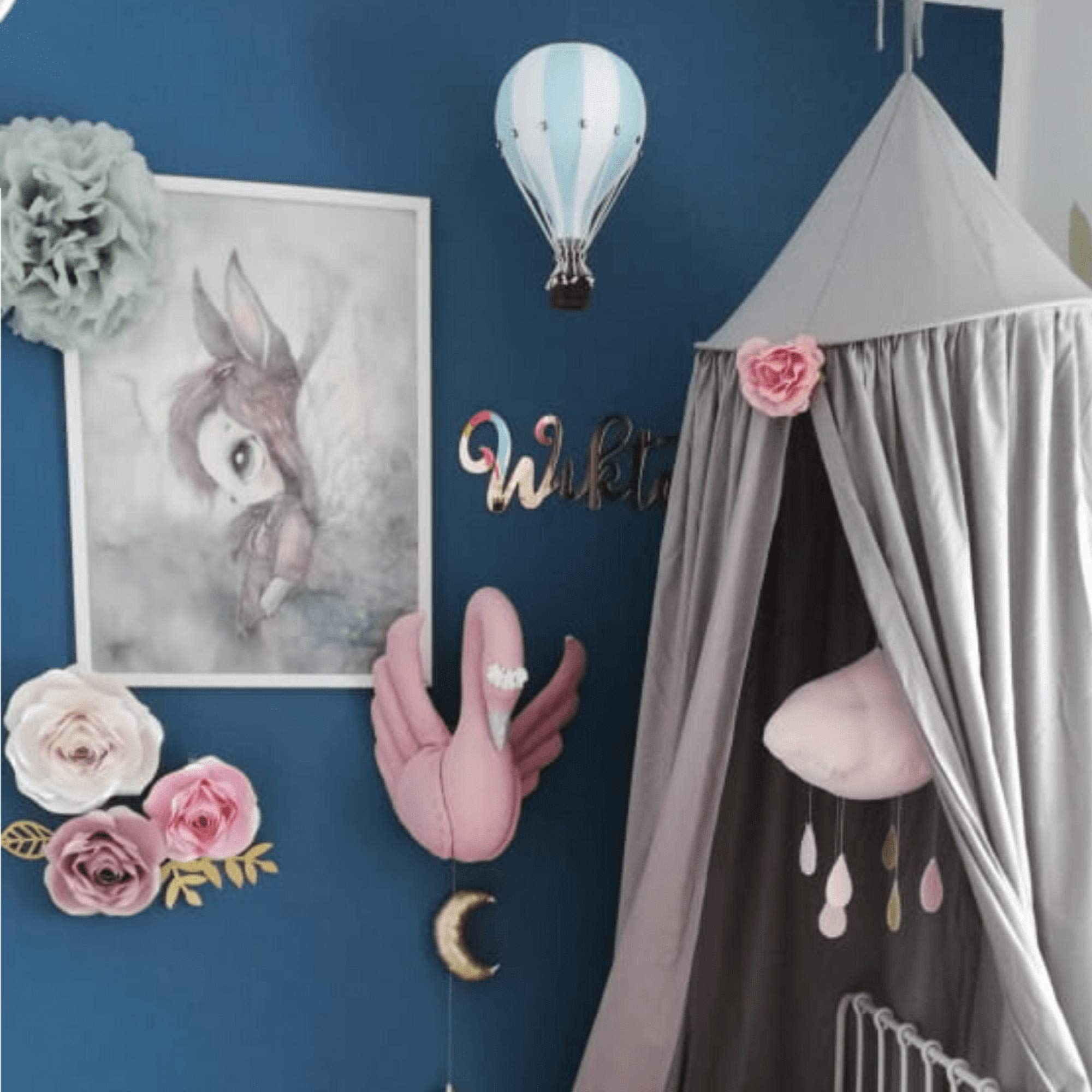 Sevira Kids - Montgolfière décorative - Bleu Clair