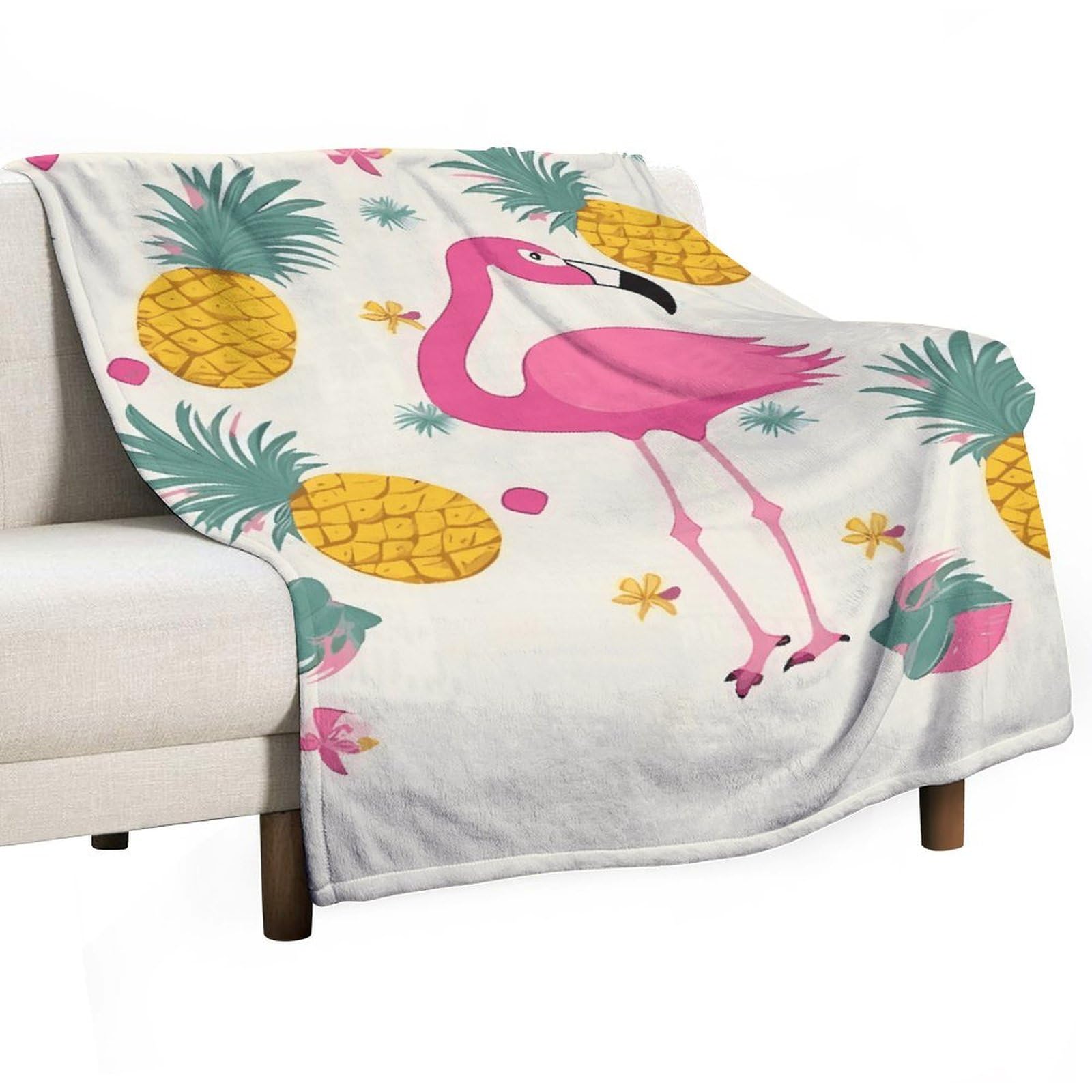 Couverture polaire super douce motif flamant rose plaid lit haut de gamme 167x228