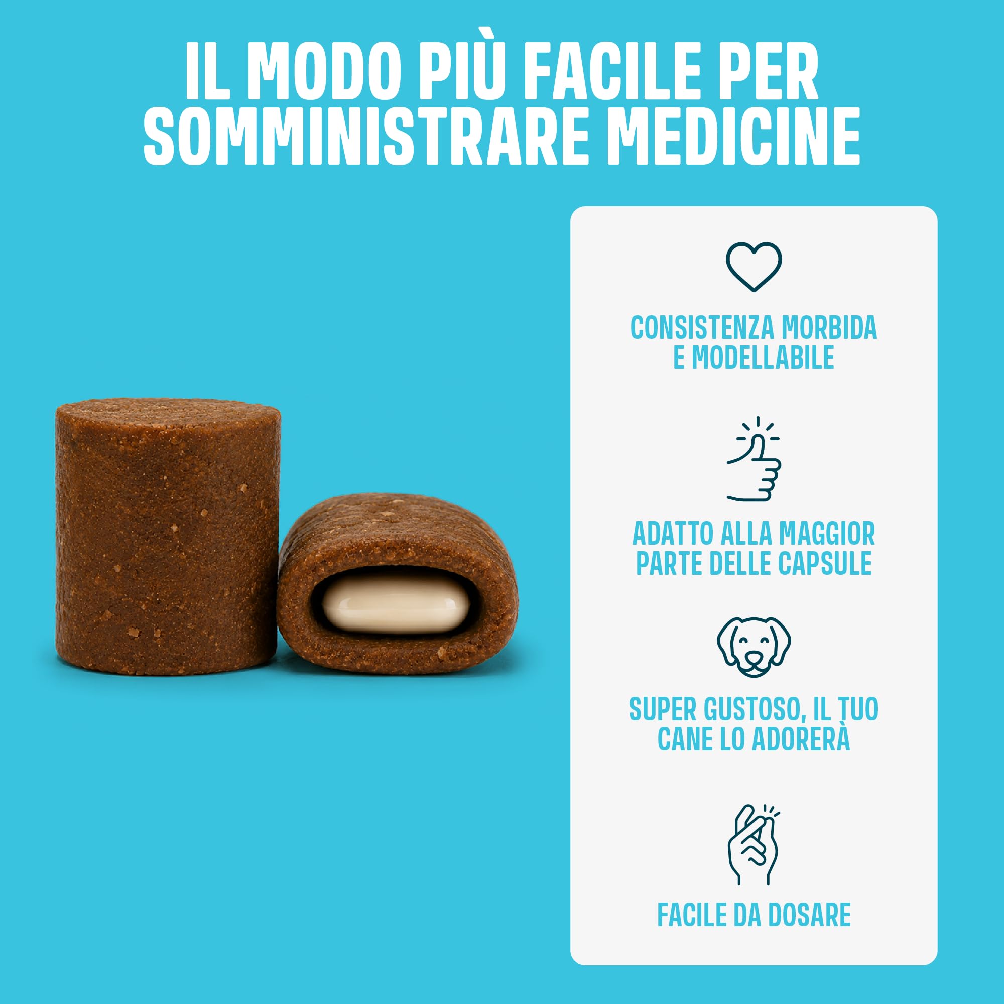 ivvi Pill Pockets per Cani – Snack Morbidi Porta-Pillole con Pollo, Zucca, Radice di Altea e Olmo Rosso – Texture Modellabile per Compresse e Capsule – 270 g / 60 Snack