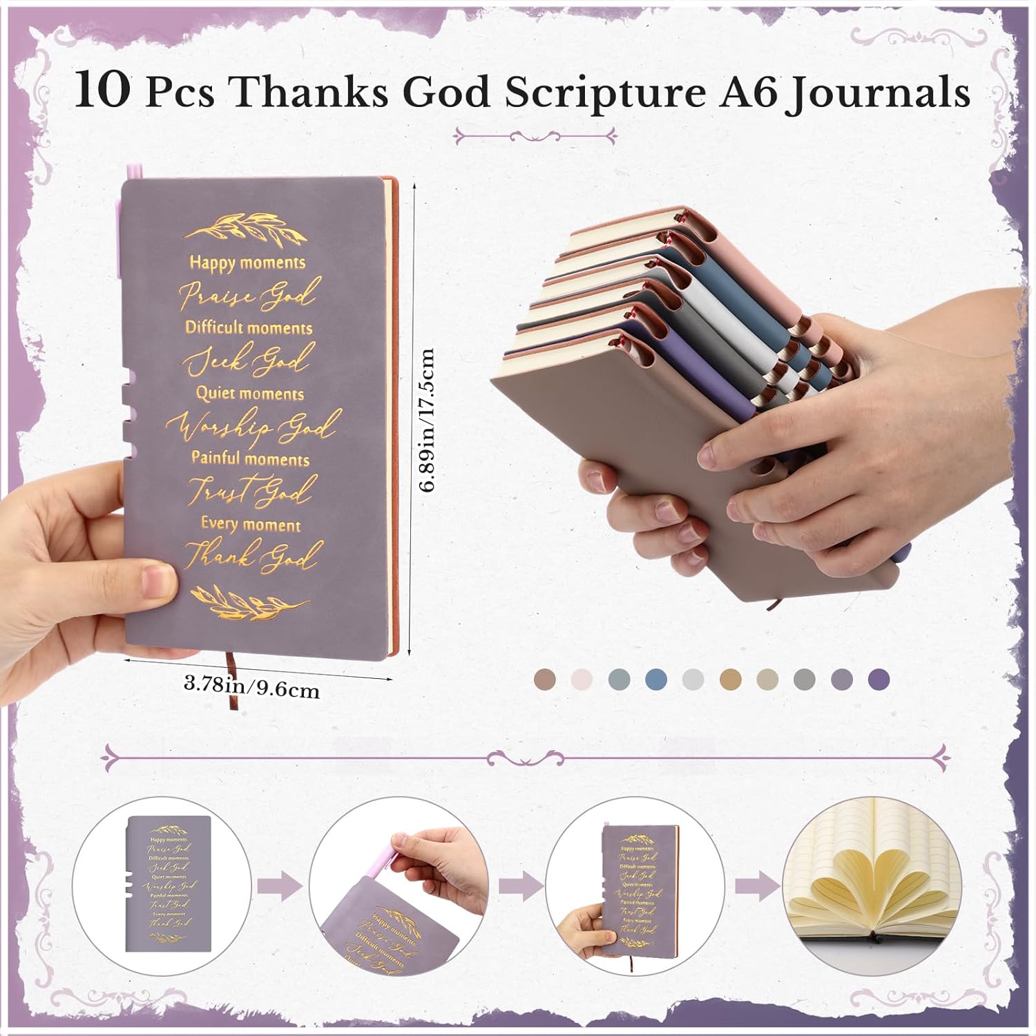 Spakon 20 Pcs Christian Gifts Bulk for Women Christian A6 Leather Journals Notebooks Religious Bible Verse Ballpoint Pen Thank You Gifts for Women Godmother Mom - Image 2