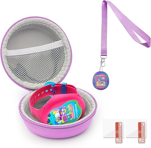 Tamagotchi Uni - Funda rígida portátil de silicona para Tamagotchi Uni y juego de películas de pantalla, soporte de viaje, protector de película de