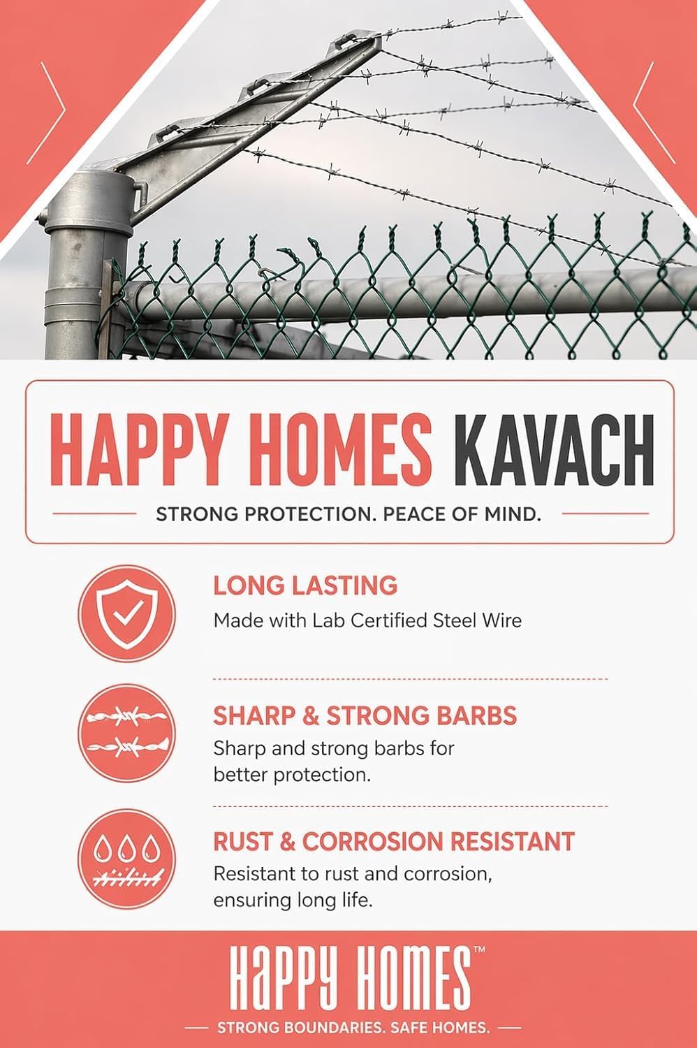 Heavy Duty Barbed Wire for Fencing - 100m Roll -3
