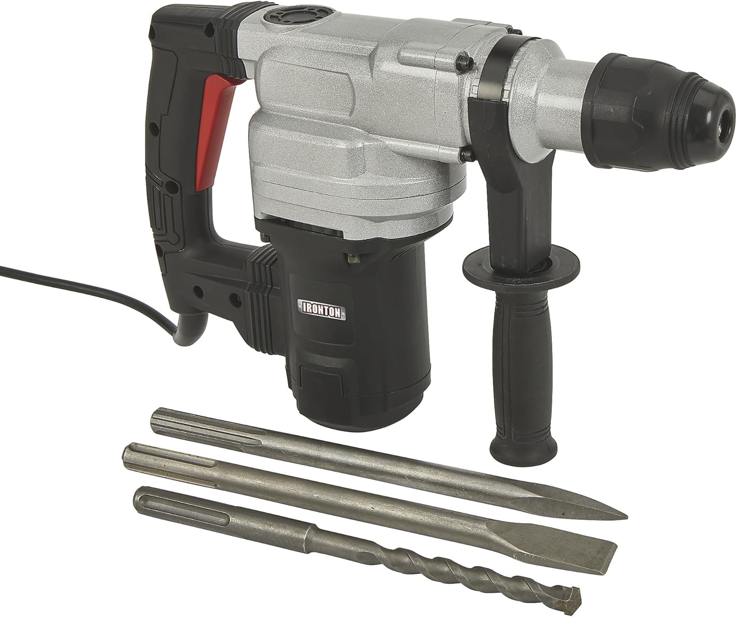 Ironton Heavy-Duty SDS Max Rotary Hammer Drill, 1 1/2in. Chuck, 3780 BPM, 110V, 10 Amps