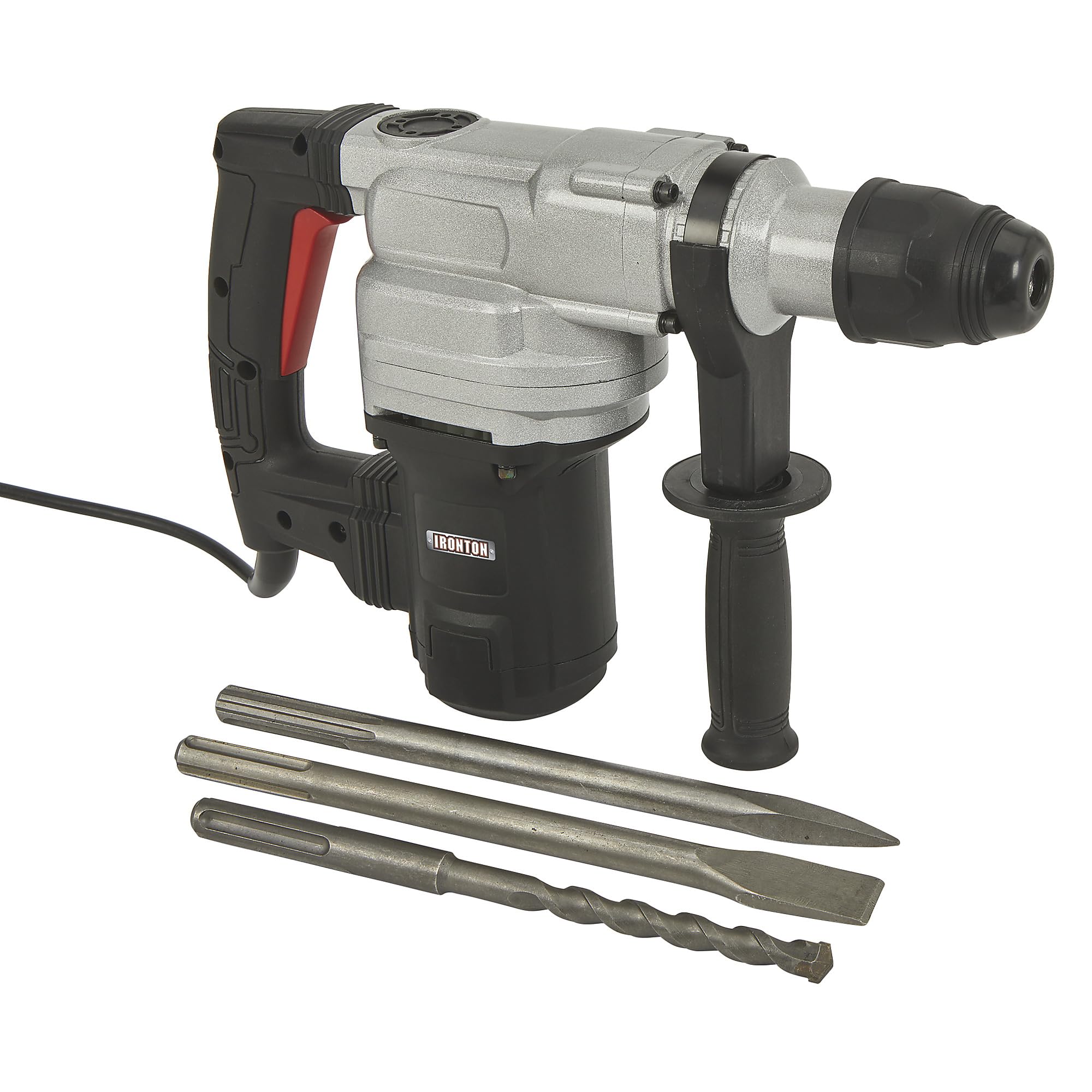 Ironton Heavy-Duty SDS Max Rotary Hammer Drill, 1 1/2in. Chuck, 3780 BPM, 110V, 10 Amps