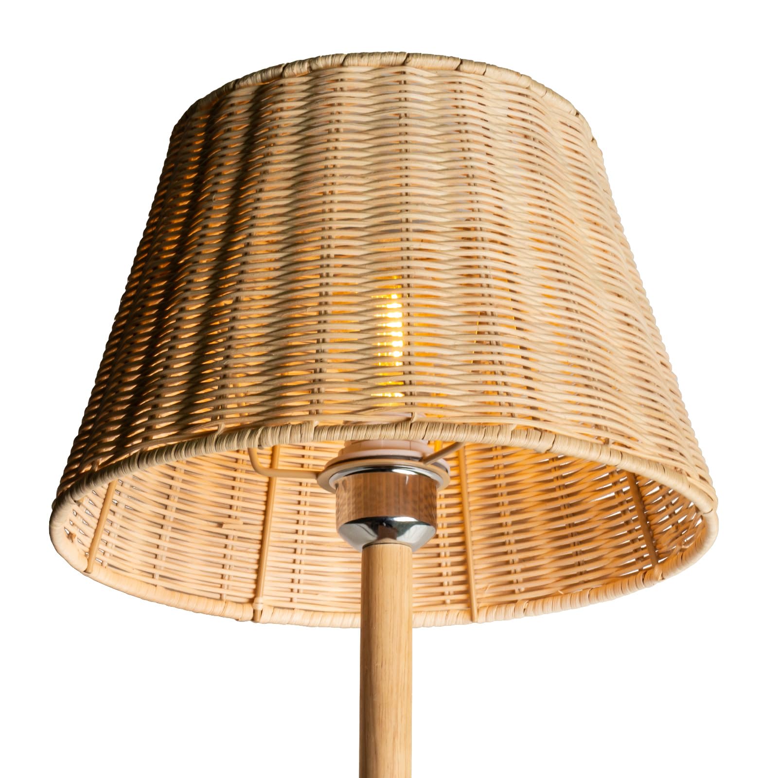 Parasol de lámpara de ratán, tejido a mano, forma cónica, versátil para lámparas de techo, colgantes, de pared y de mesa (1, color natural-ratán)