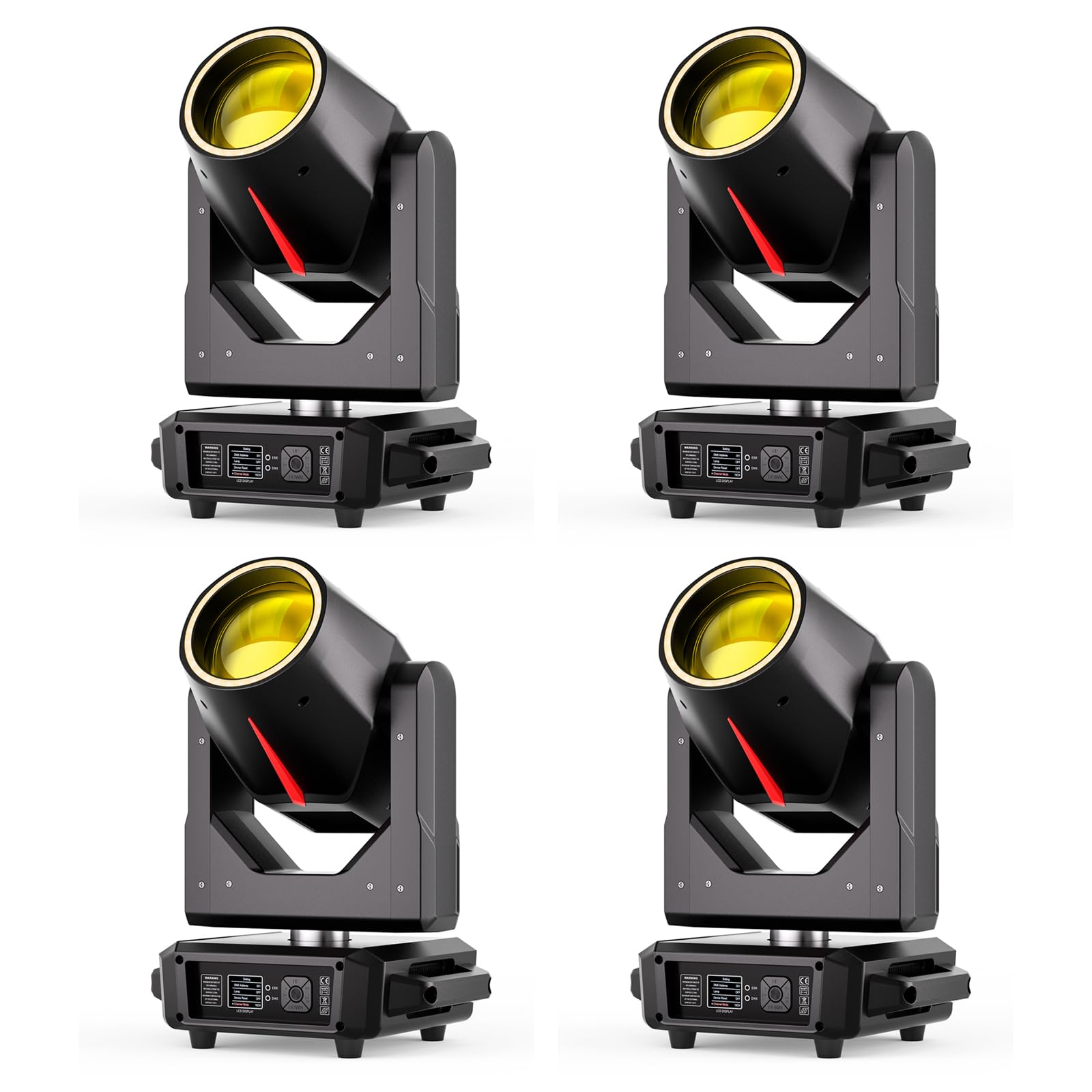 4PCS 380W Teste Mobili LED,Beam Luci da palcoscenico 14 Gobos 15 colori DJ Faretti Luci per Discoteca Feste Bar Club Matrimoni Concerti