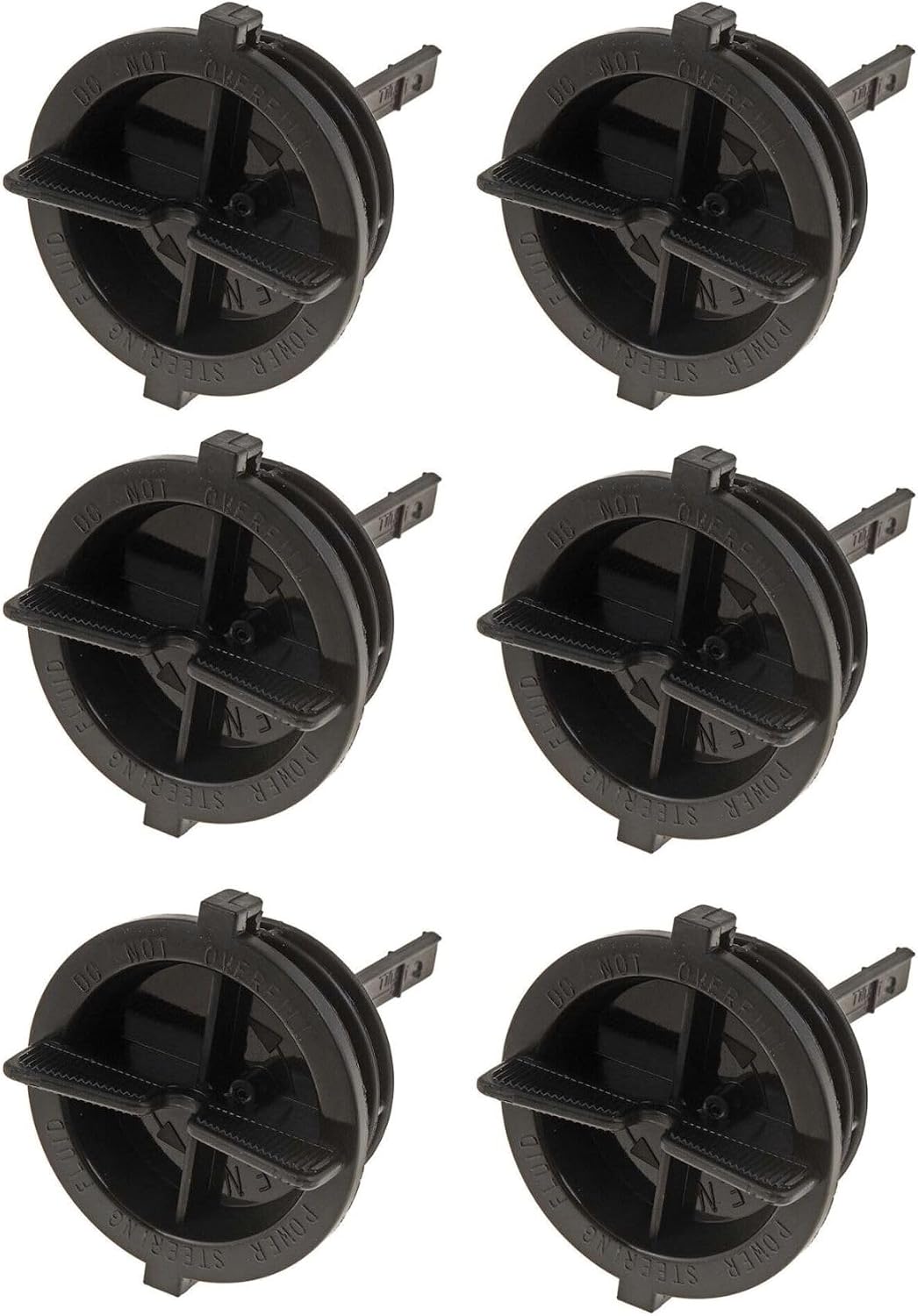 6 Set of - Power Steering Reservoir Cap Country for F150 1980-1996,for F250 1980-1999 & SuperDuty 1999-2003,for F350 1980-1997 & SuperDuty 1999-2003 Truck (Plastic)