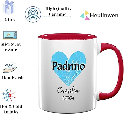 Miniatura 9 de Padrinos De Bautizo Propuesta Set 2 Tazas Café 11Oz, Quieres Ser Mis Padrinos De Bautizo, Quieres Ser Mi Madrina est 2024, Recuerdos De Bautizo Para
