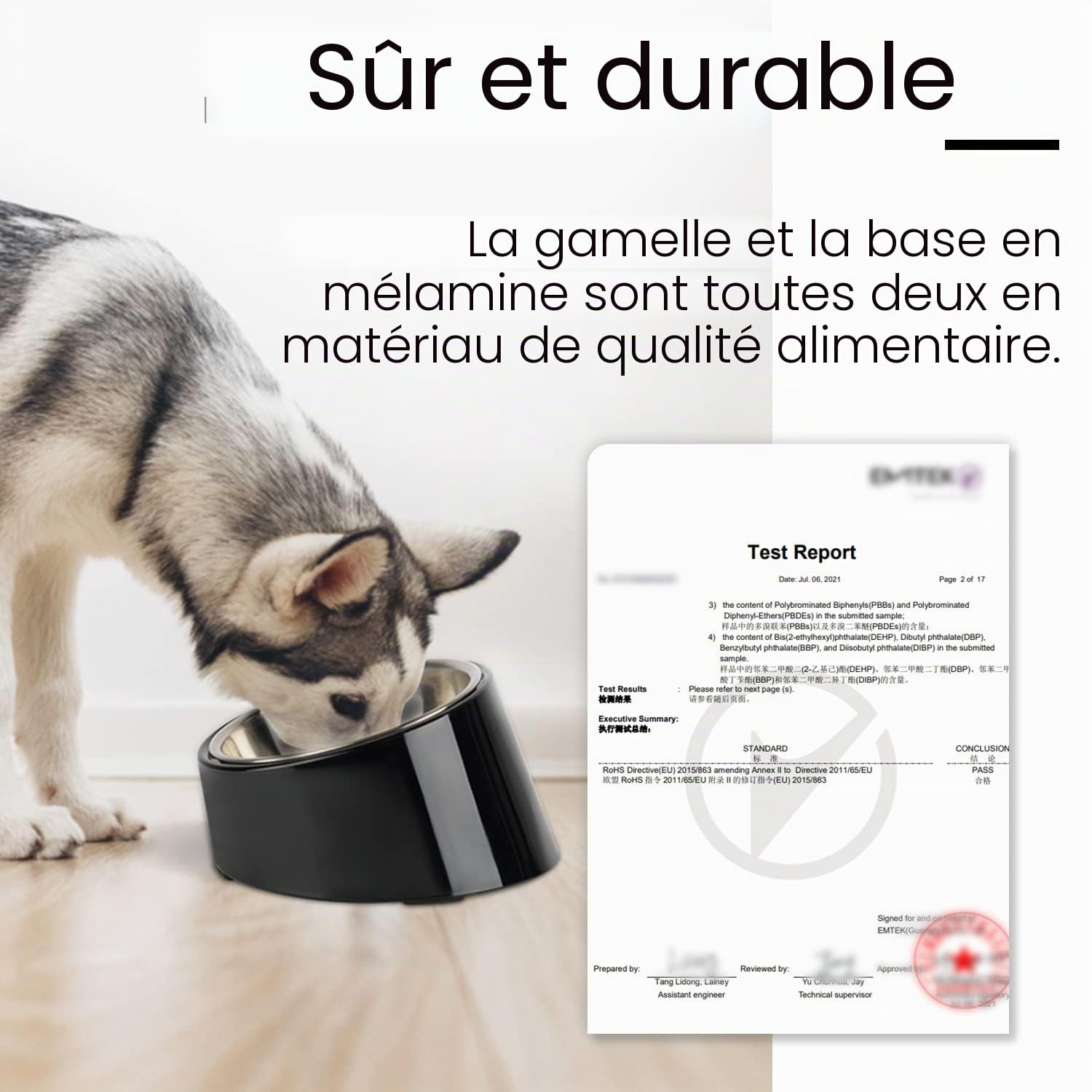 SuperDesign Gamelle inclinée à 15 ° pour Chiens et Chats, Bol pour Bouledogue à Angle incliné, antidérapant et Anti-déversement, Plus Facile à Atteindre la Nourriture L/2 Tasse Bleu-2