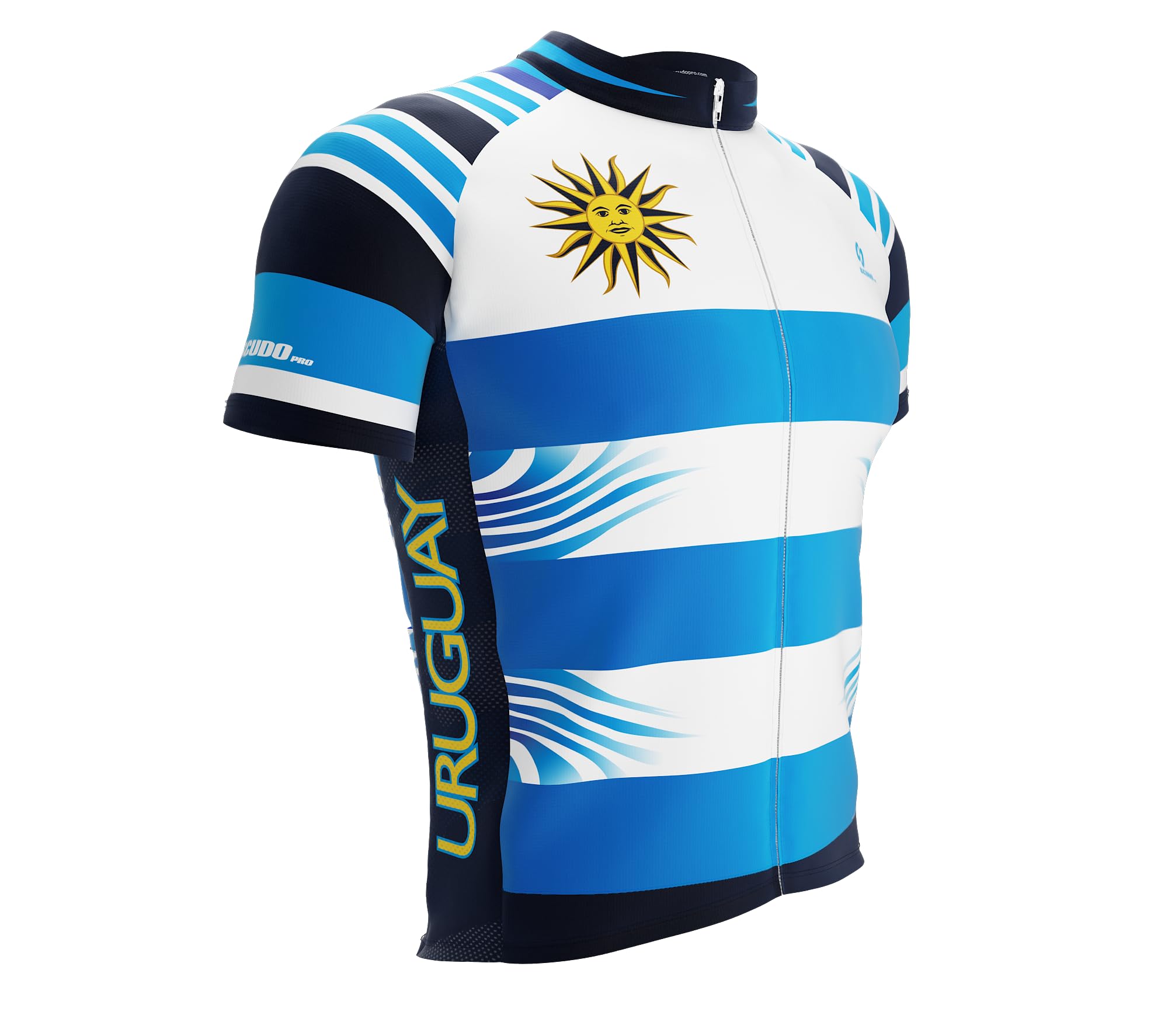ScudoPro Country Uruguay Short Sleeve Cycling Jersey for Men - Size L Multi-Colored