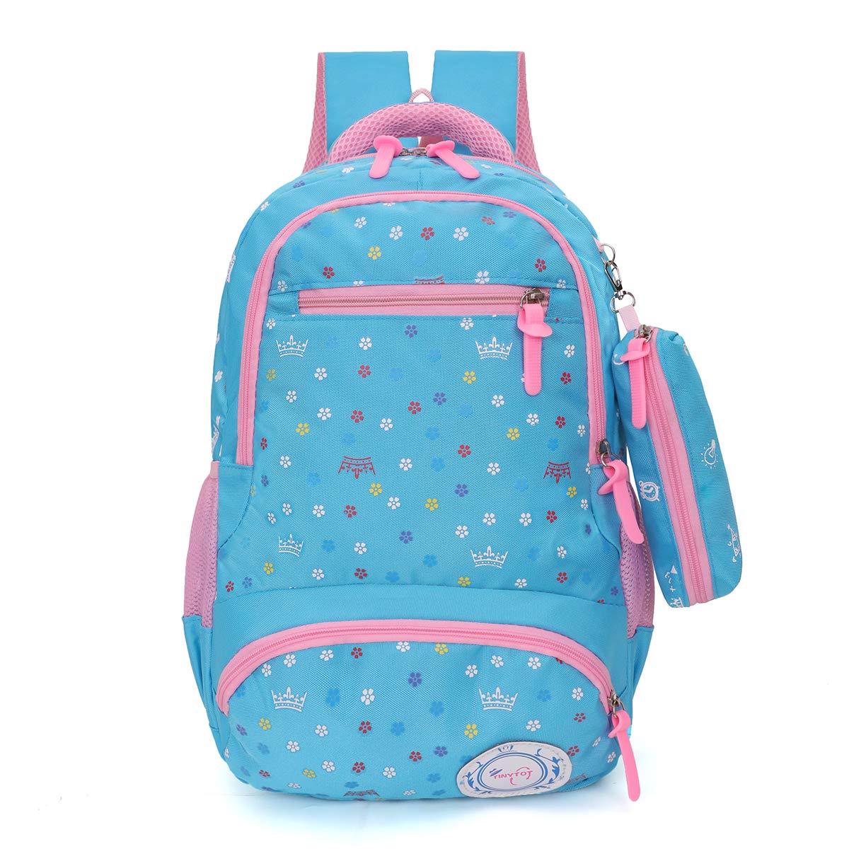 School Bag for Girl with Pencil Pouch – 26 Litre, 18 Inches, Durable & Sleek Waterproof Tuition and College Bag for Girls, Multicolored Picnic & Travel Backpack for Girls