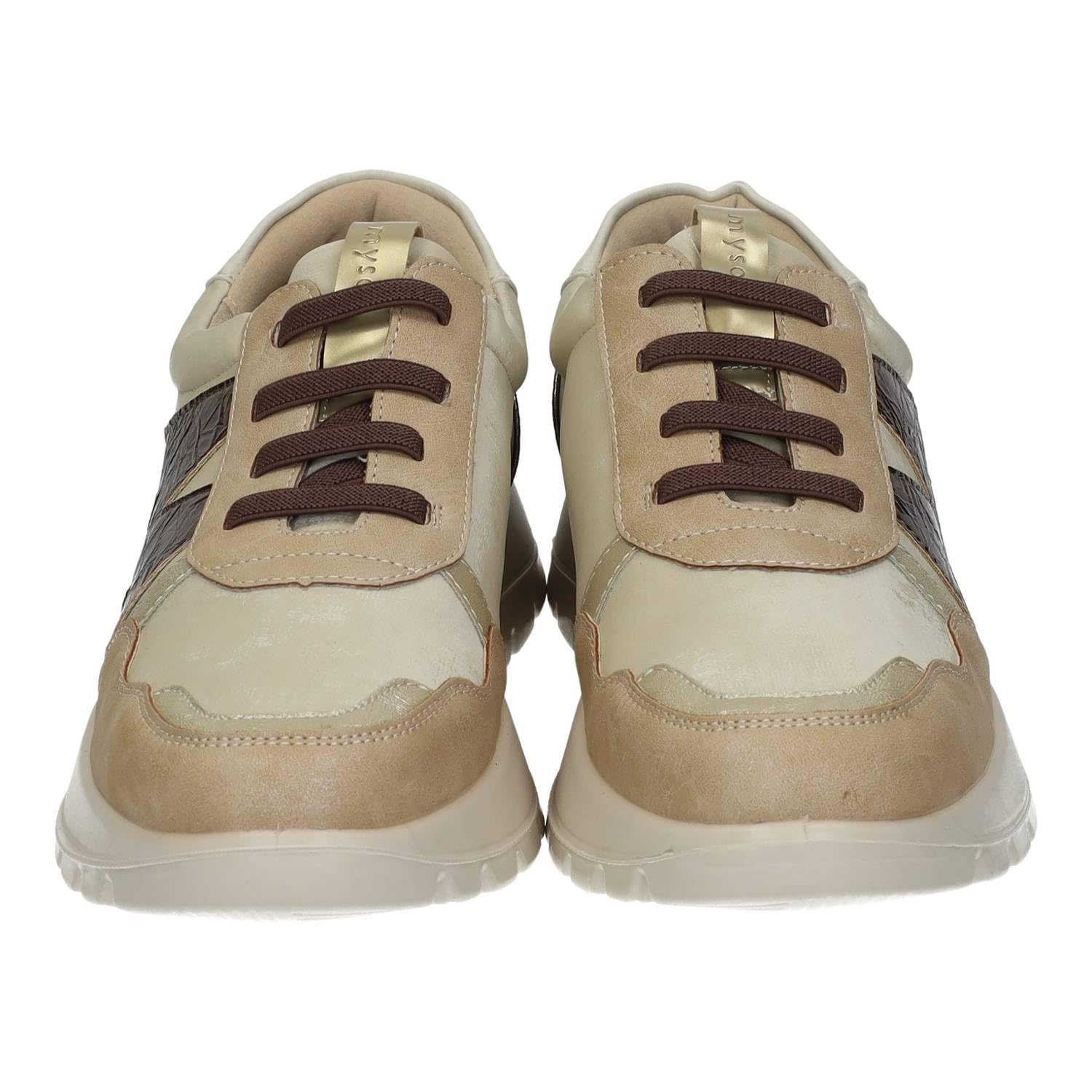 MYSOFT 25M622 Scarpe sportive da donna con dettagli metallici, comode scarpe da ginnastica con lacci elastici, soletta rimovibile e suola leggera in EVA per camminare e uso quotidiano