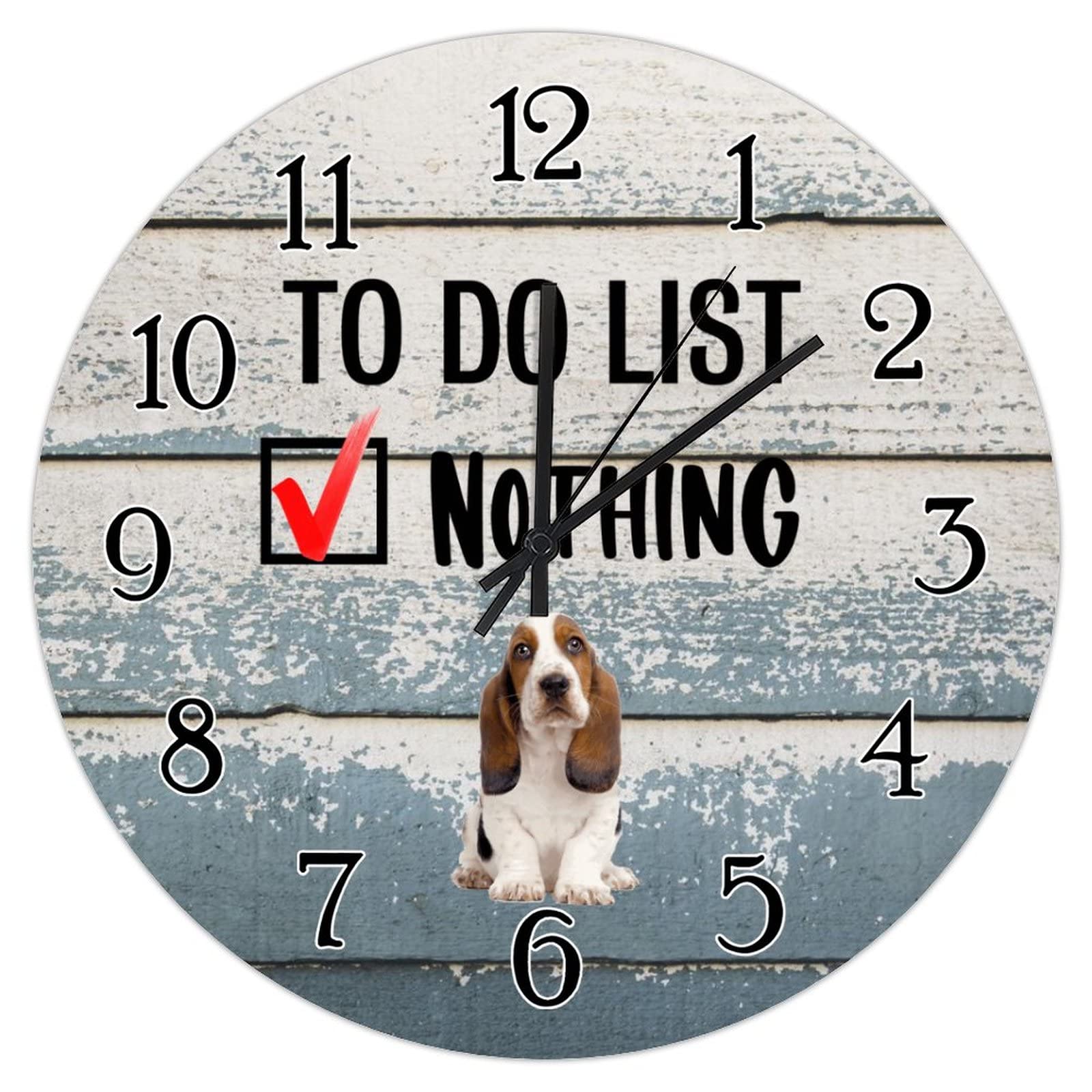 Horloge Basset Hound ronde rétro 38 cm le cadeau idéal pour gâter