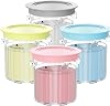 Ice Cream Containers Replacement Pints and Lids for Ninja Creami Breeze 5-in-1 NC100, Compatible with Ninja 7-in-1 NC200 Series, Ice Cream Maker, BPA-Free, Dishwasher Safe, Leak Proof