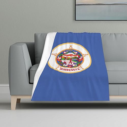 Flag of Minnesota Flannel Blanket 32x48in Material Skin-Friendly Warm and Comfortable