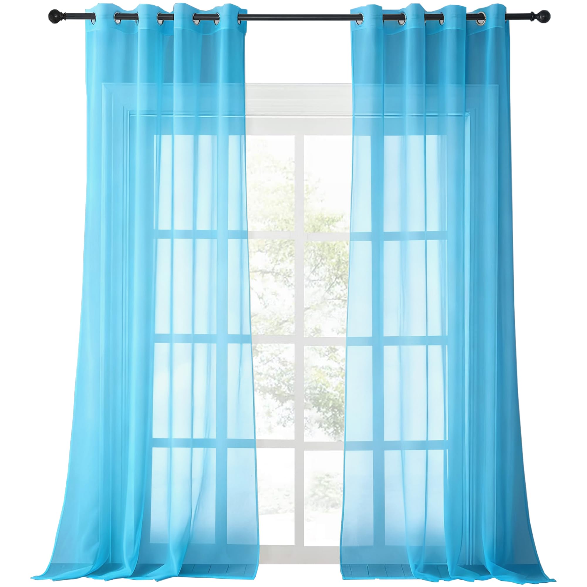 Rideaux voilages bleu ciel légers pour habiller une chambre d'enfant