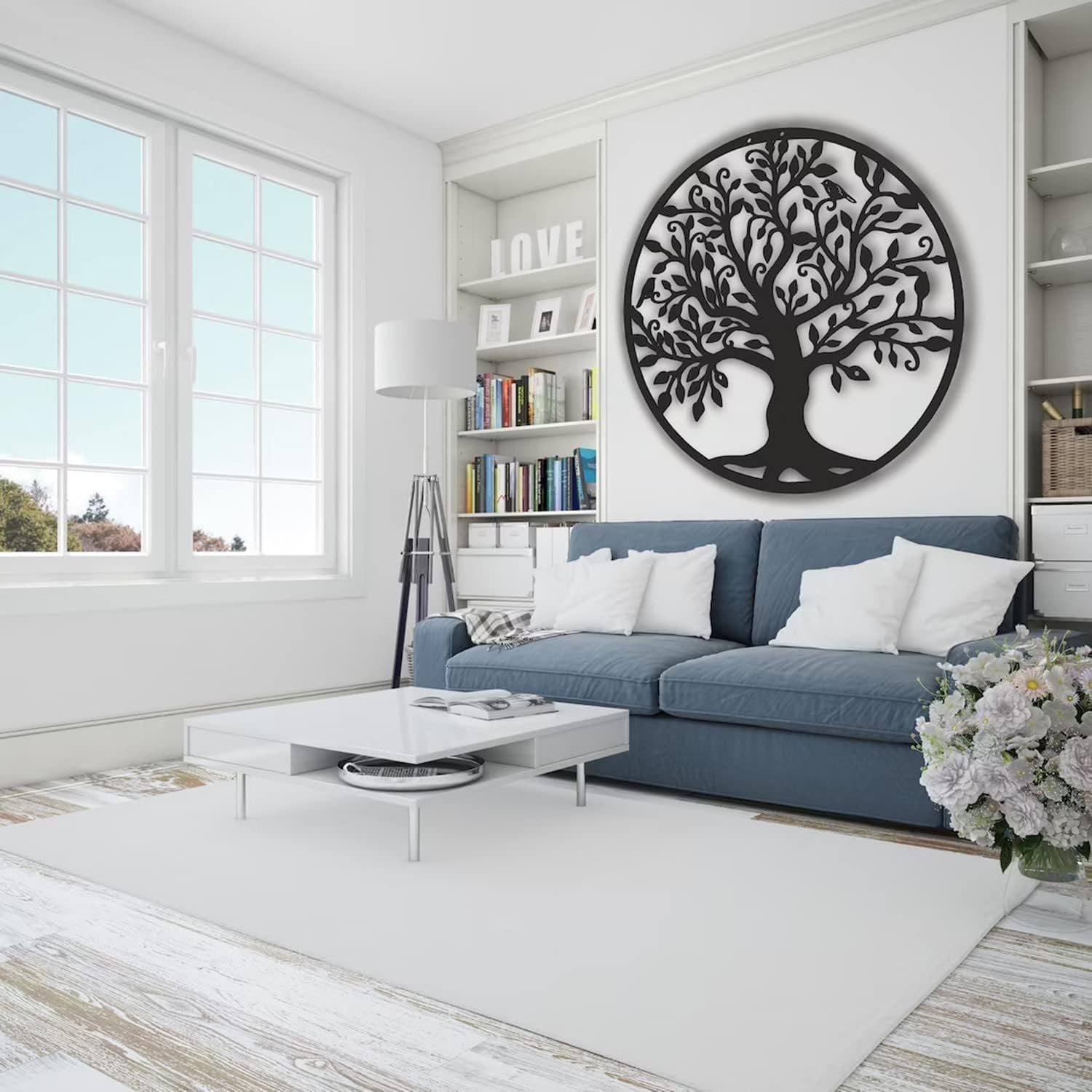 Árbol De La Vida Grande, Arbol Genealogico, Decoracion Pared Metal Letrero Hueco para Colgar En La Pared, Decoración Mural Árbol De La Vida para Oficina, Dormitorio, Sala De Estar