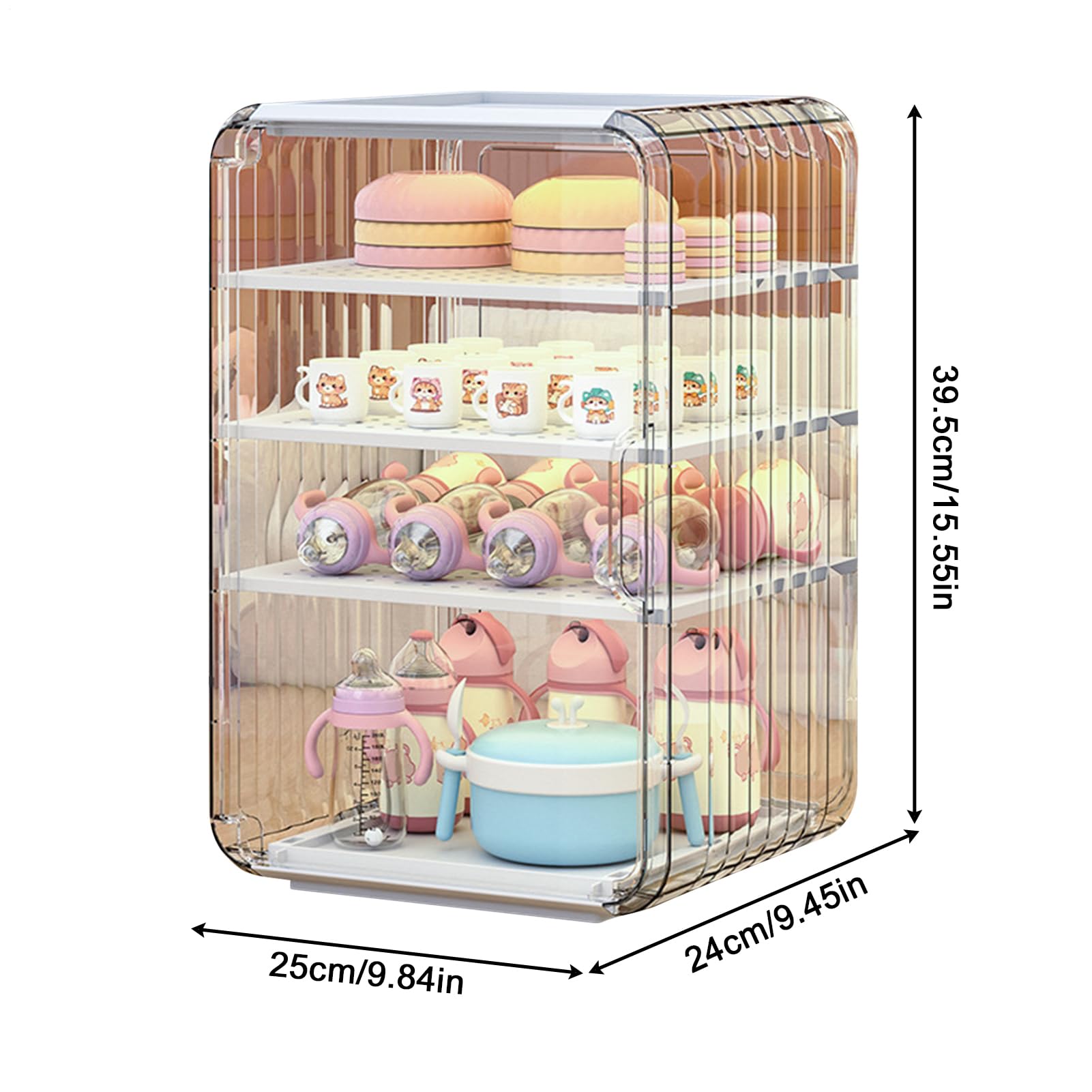 Aufbewahrungs-Organizer für Babyflaschen, Theke, Besteck, Trockner, transparent, staubdicht, Flaschenhalter für Küche, Badezimmer, Tisch, Schlafzimmer, Kühlschrank, Schlafsaal, Speisekammer | Organizer Für Küchenschränke Für Kleiderschrank Küchenarbeitspl
