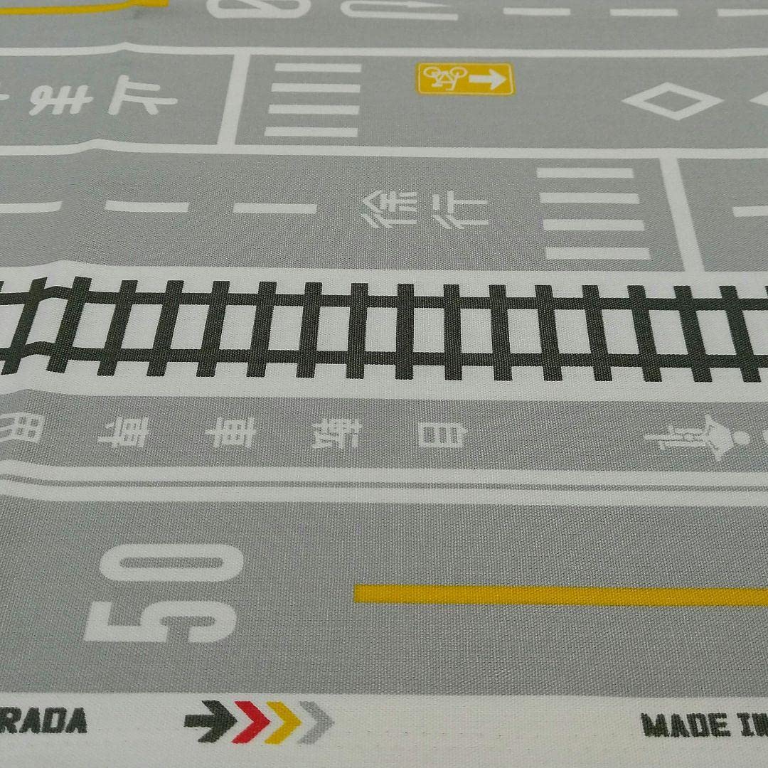 Amazon.co.jp: 生地 布 道路柄(ライトグレー) 線路柄 入園入学用品