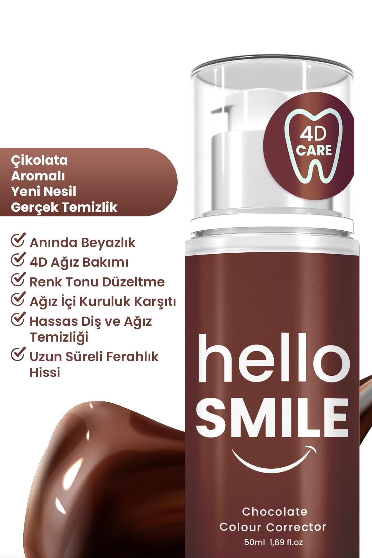 Hello Smile Çikolata Aromalı Anında Beyazlatıcı Diş Jeli