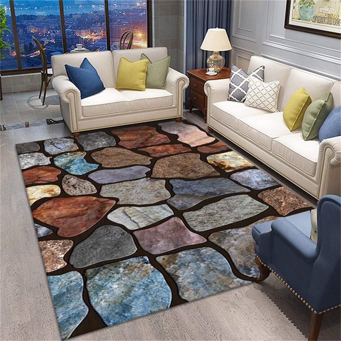 Tapis de chambre ado idéal pour un espace bureau, salon et repos moderne
