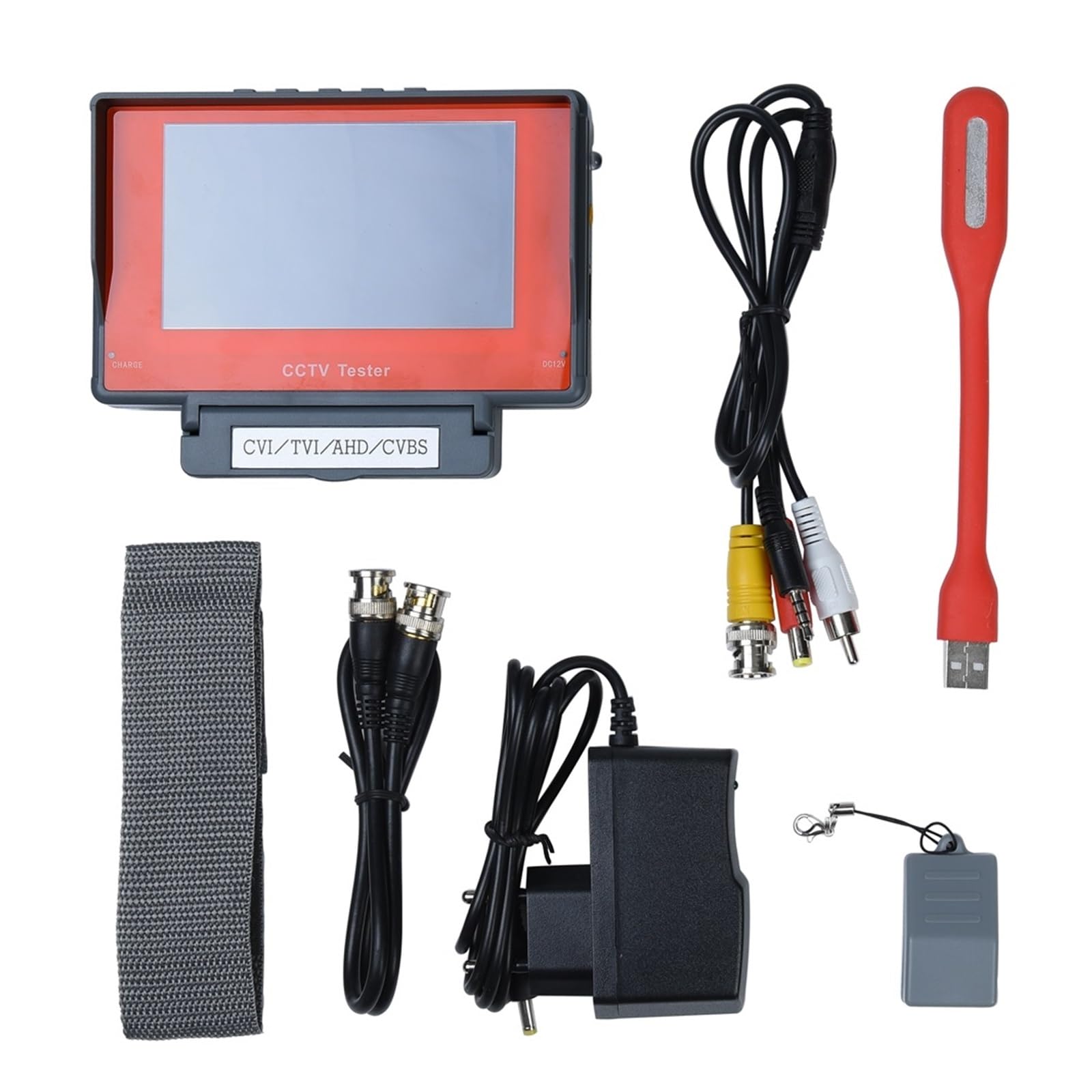 Tester Portatile per Fotocamere, 5MP AHD/CVI/TVI CVBS CCTV Tester Telecamere CCTV Tester Built-in 3.7V 4000mA Li Batteria AHD Tester for Telecamera Mini Monitor Test di Videosorveglianza