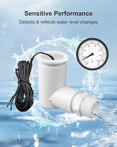 Miniatura 5 de Interruptor flotante en forma de L para salida de condensado de bandeja de drenaje HVAC, interruptor de flotador de CA con adaptador de 34 pulgadas