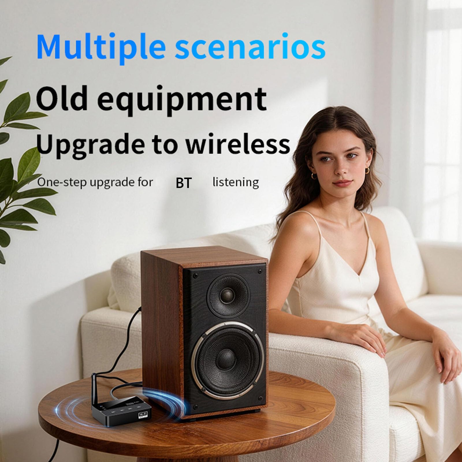 AUX RCA Bluetooth 6.0 Adaptateur TX RX 2 en 1 pour TV