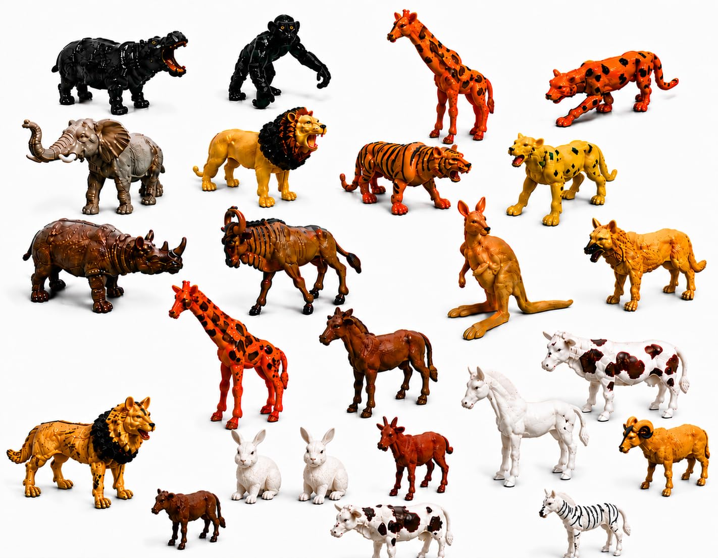 Wild & Farm Animal Figures Set for Kids - 24 Toys -1