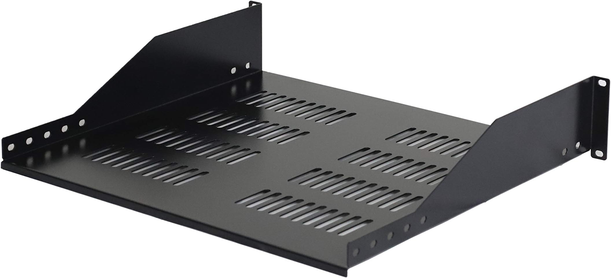2U Universal Server Shelf Vented Rack Mount Cantilever Shelf 16" Deep, for 19” Equipment Racks - Fixed Server Rack Cabinet Shelf