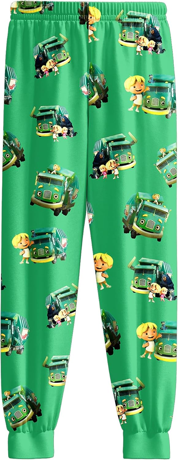 Boys Girls Cartoon Shirt Pants Clothing Outfit Set Kids Birthday Party Wear 2-5Y
