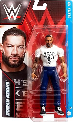 (Chase Variant - Camisa blanca) Roman Reigns - Figura de acción de lucha libre de juguetes de la serie 129 de la WWE
