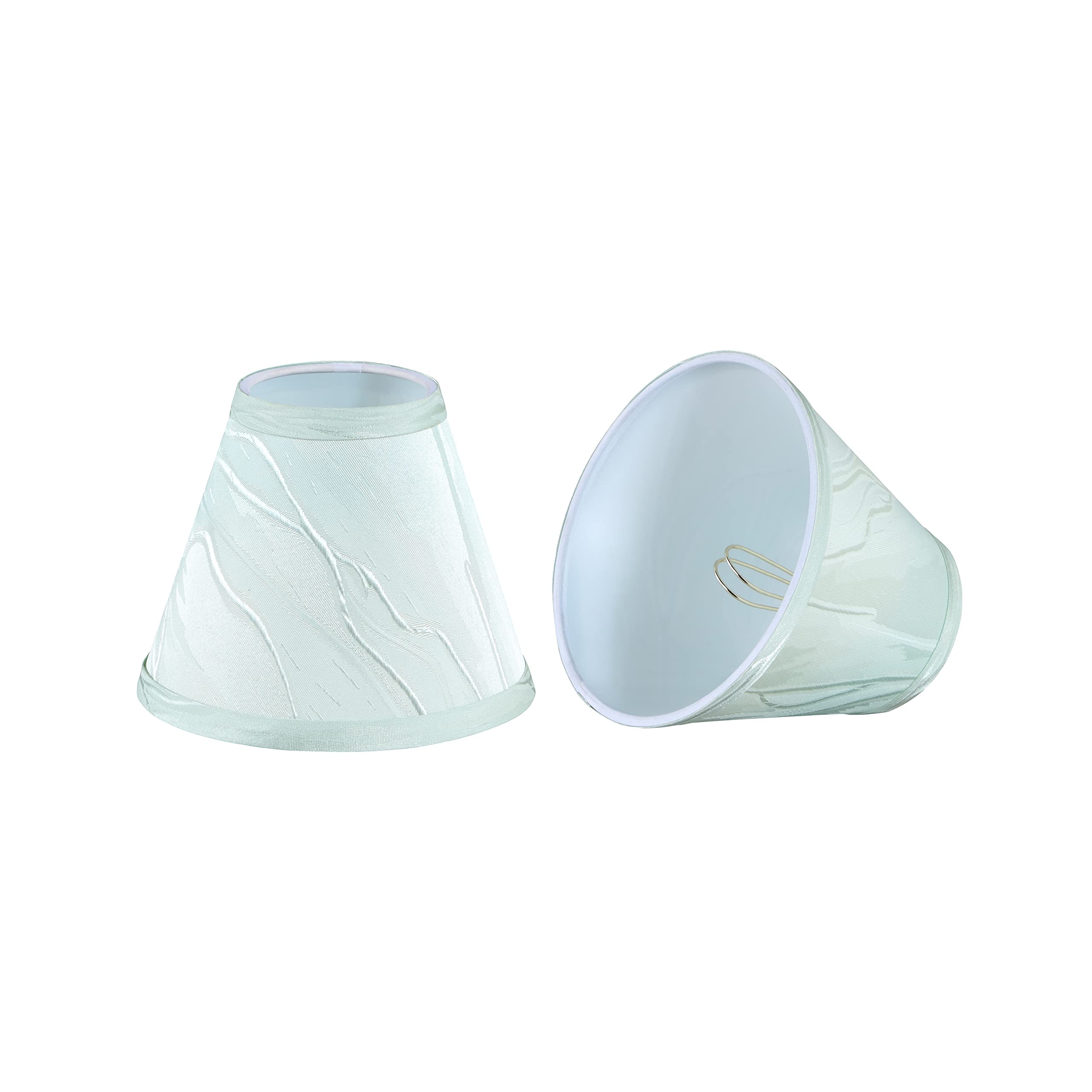 Aspen Creative 51014-2, Empire Clip-On Chandelier Lamp Shade, Light Green, 3" Top x 6" Bottom x 5" Slant Height, Set of 2