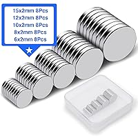 Vista 2 de DIYMAG Imanes pequeños de tierras raras, paquete de 40, 5 tamaños, imanes de neodimio para refrigerador, bricolaje, manualidades, cocina y oficina