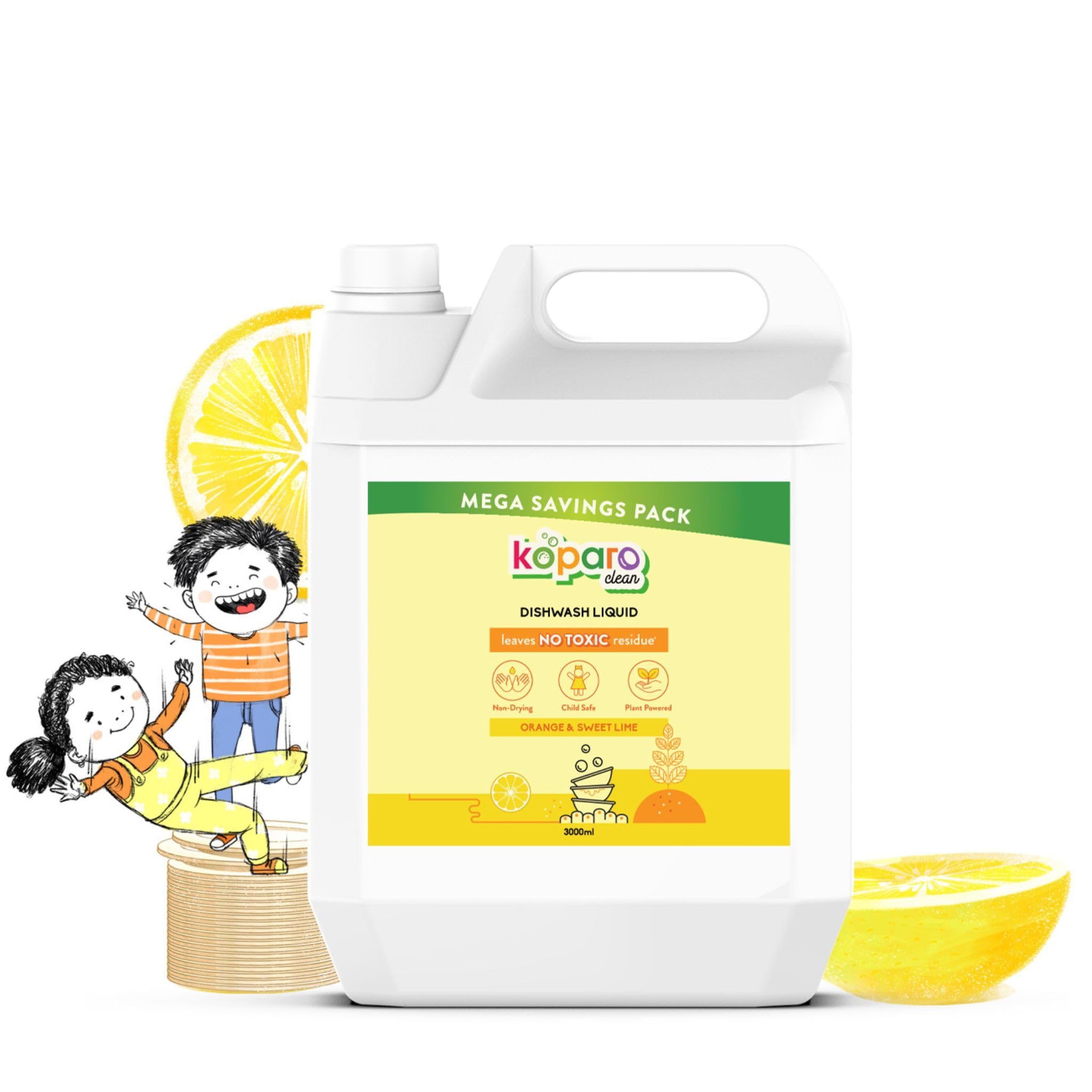 Koparo Organic Dishwash Liquid | 3 Litres | Orange & Sweet Lime | Non-Toxic, Plant Based | Removes Tough Grease, Soft on Hands | Baby & Pet Safe (B0D5NHV22K) Amazon Price History, Amazon Price Tracker