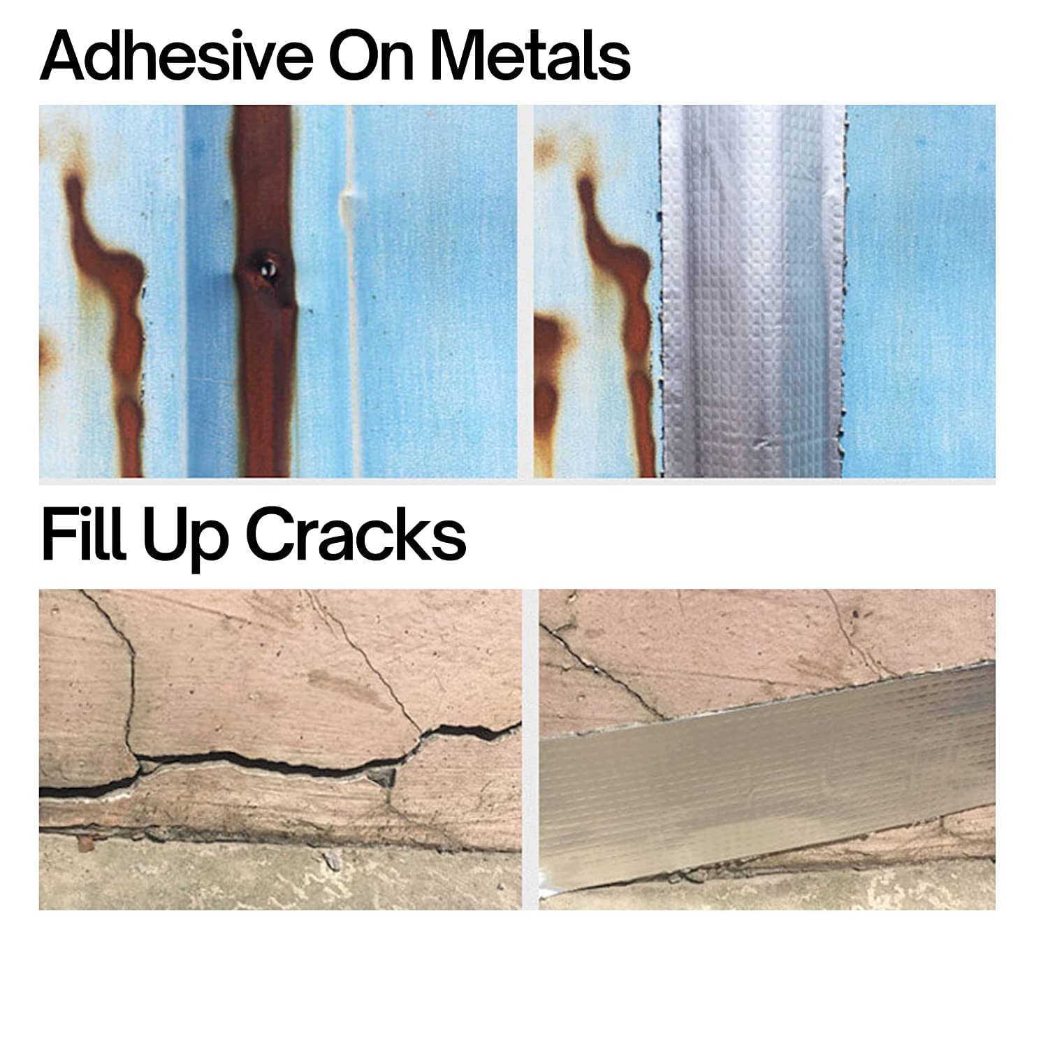 VBM Leakage Repair Waterproof Tape for Pipe Leakage Roof Water Leakage Solution Aluminium Foil Tape Waterproof Adhesive Tape Sealing Butyl Rubber Tape for Surface Crack, Pipe Repair (10Cmx5M) 3