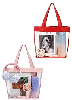 Amazon.com: SeBUCUOO Pink Red Clear Bag for Stadium Events