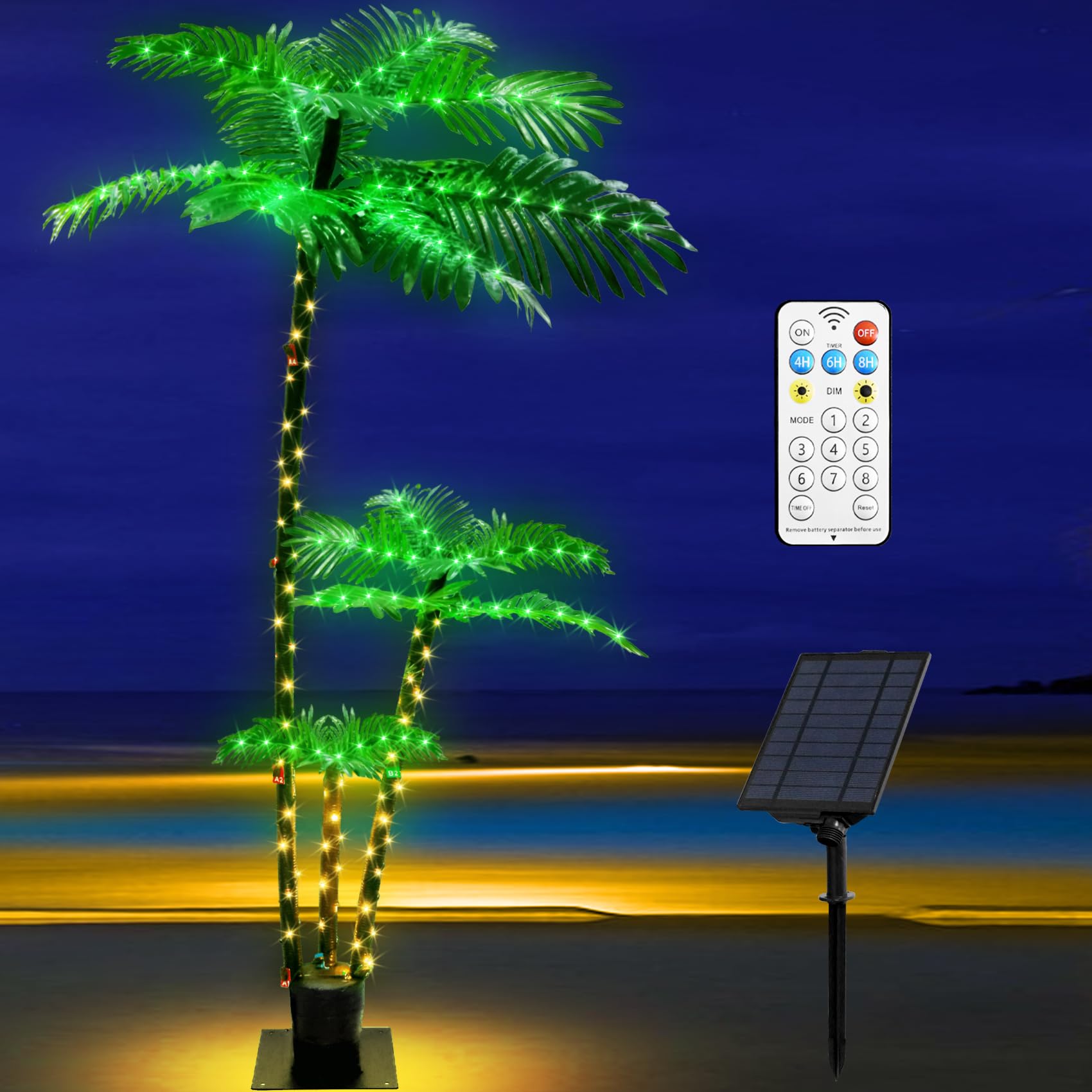 Buy 6 FT Lighted Artificial Palm Tree for Outside Patio 219 LED Christmas Tree 8 Modes Timer