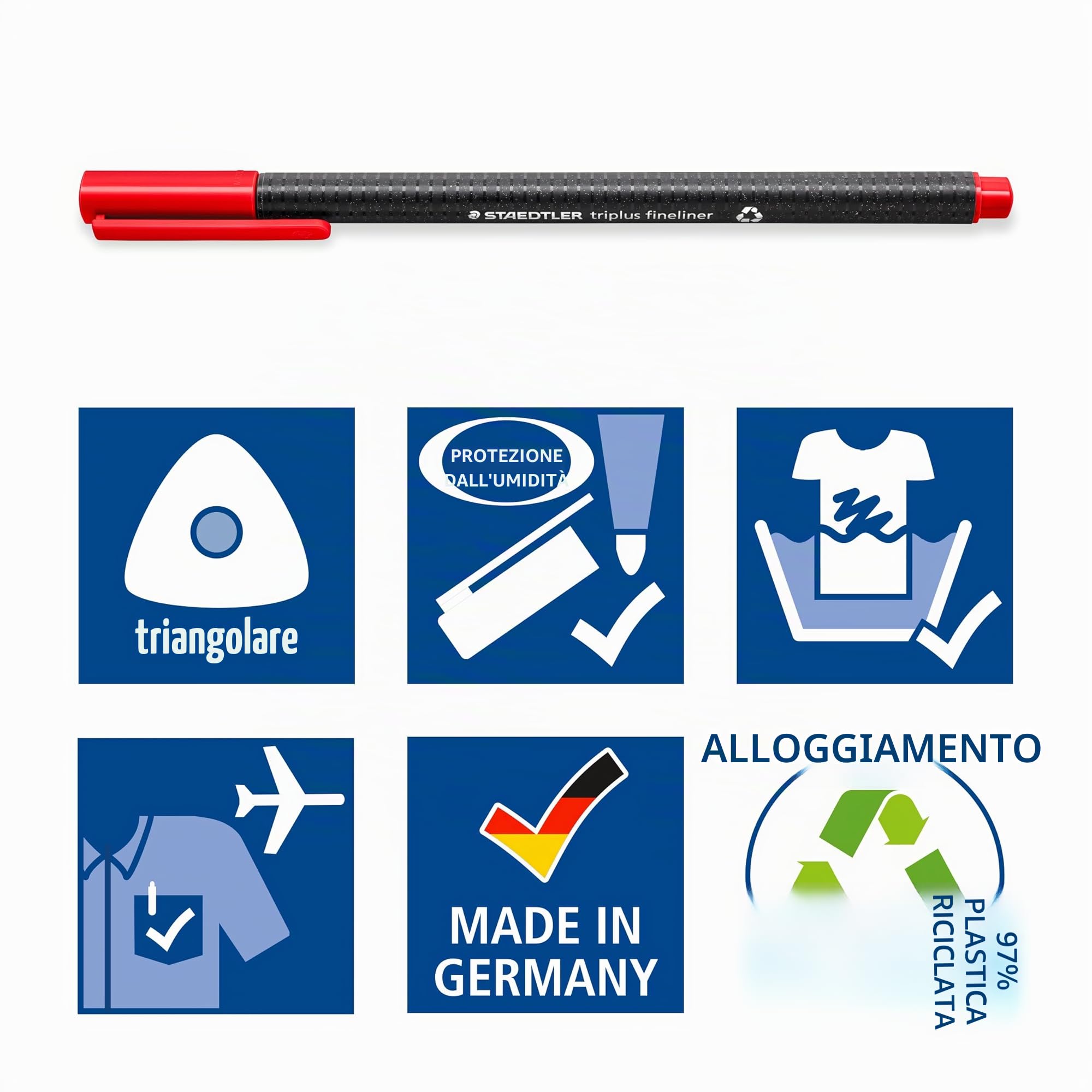 STAEDTLER, penne Fineliner Triplus (triangolare, Set con 60 colori brillanti, di alta qualità made in Germany, superfini, punta rivestita in metallo, larghezza linea di circa 0,3 mm, 334 C60