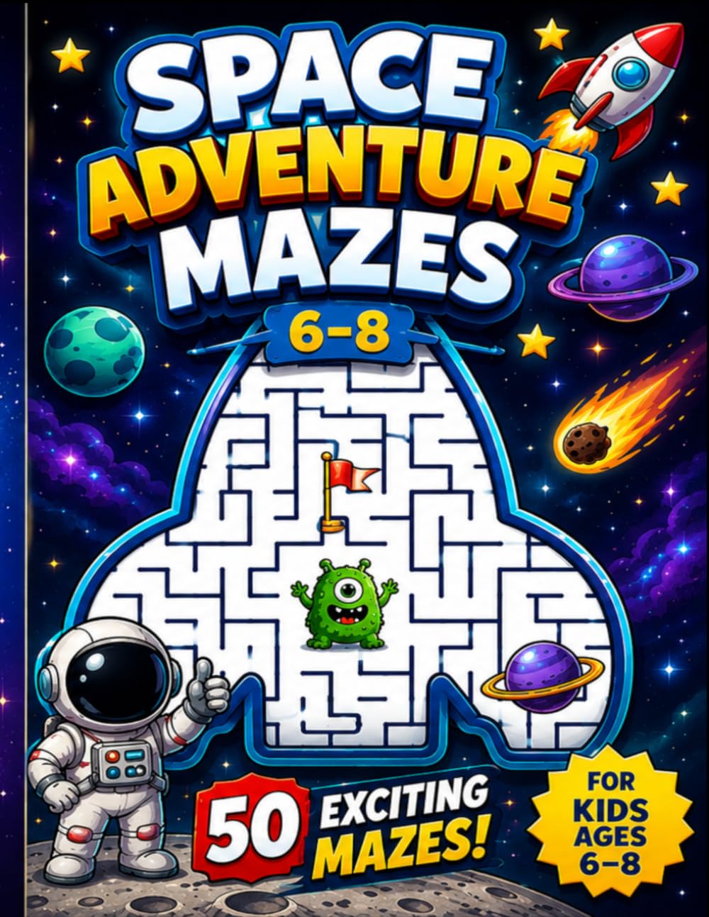 SPACE ADVENTURE MAZES: Exciting Space Adventure Maze Activity Book for Kids Ages 6–8