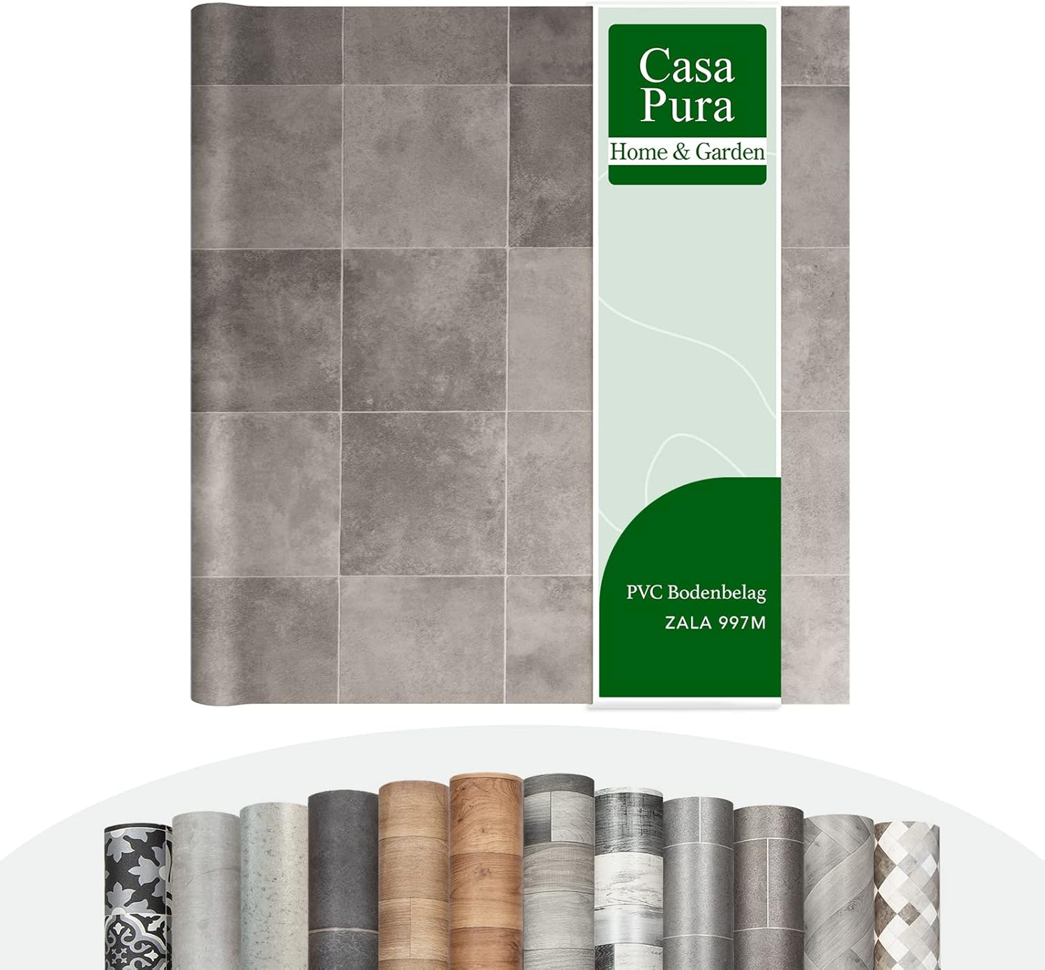 Cushion Vinyl Flooring Rolls by The Metre, Wood Effect, Tile Effect