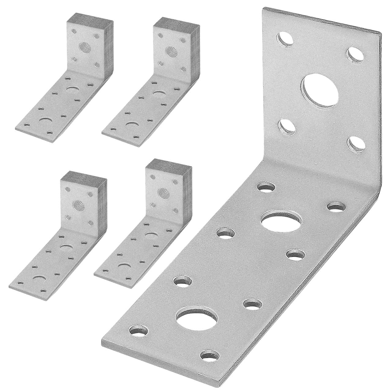 KOTARBAU® 50er Set Winkelverbinder 100 x 50 x 40 Stahl Bauwinkel Lochplattenwinkel Möbelverbinder Verzinkt Schwerlast Holzverbinder Montagewinkel Stuhlwinkel