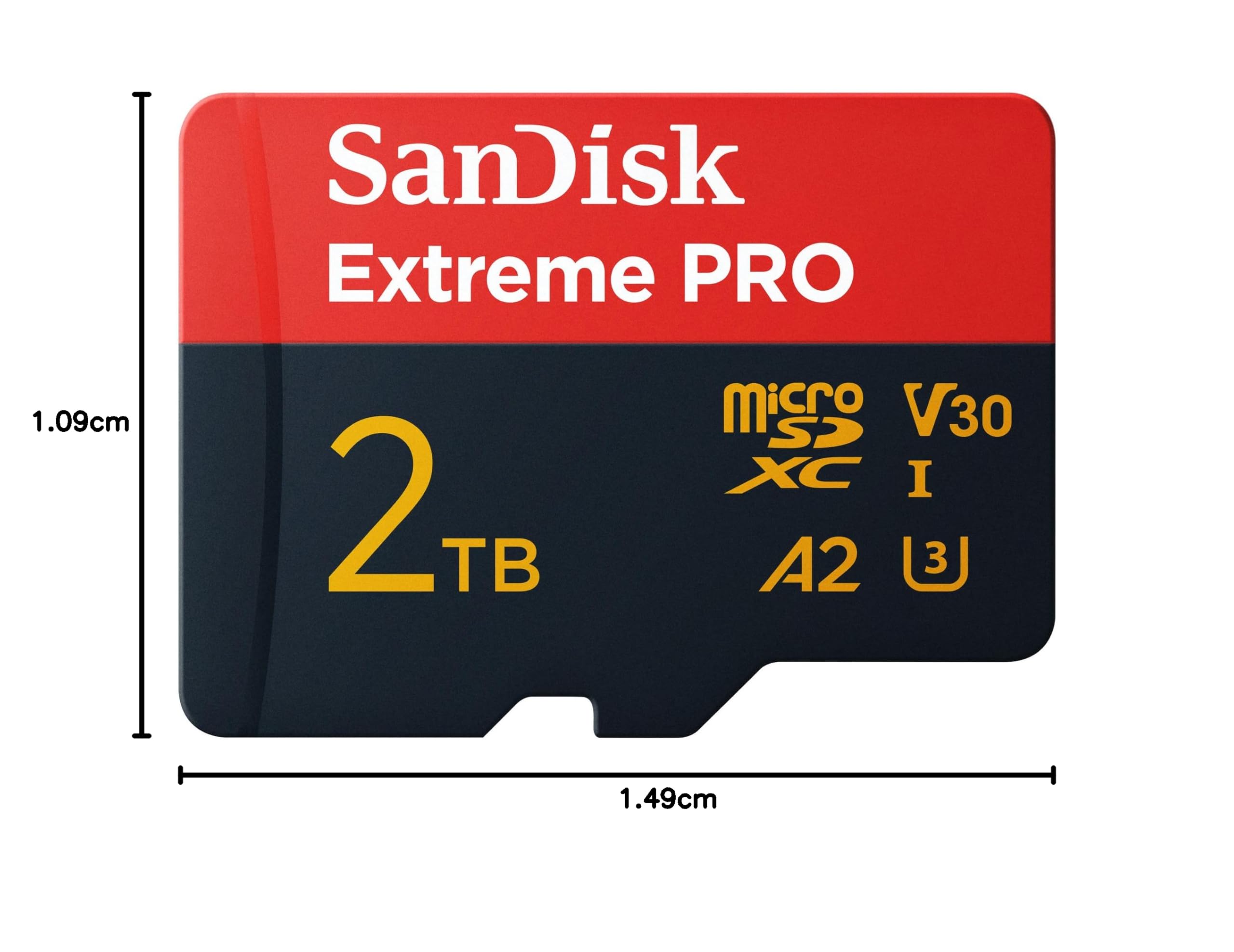 SanDisk Extreme PRO microSDXC UHS-I Speicherkarte 2TB + SD Adapter, Übertragung bis zu 250 MB/s, A2, V30, 4K UHD