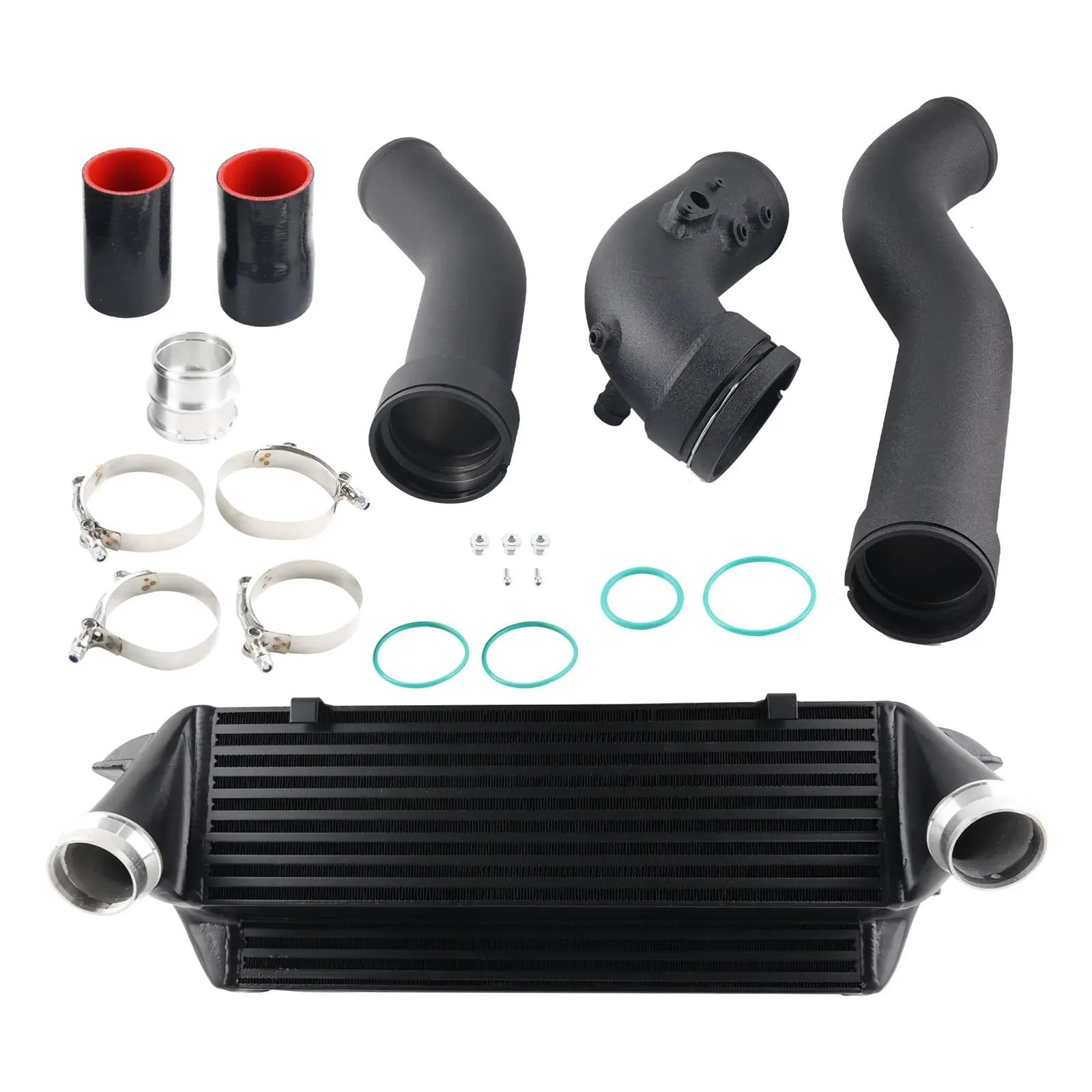 Pasuje Do Serii 1/2/3/4 (F20, F22, F32, F34, F36), 118i, 125i, 228i, 328d-układ Chłodzenia Czarny Intercooler EVO II Intercooler do turbiny samochodowy