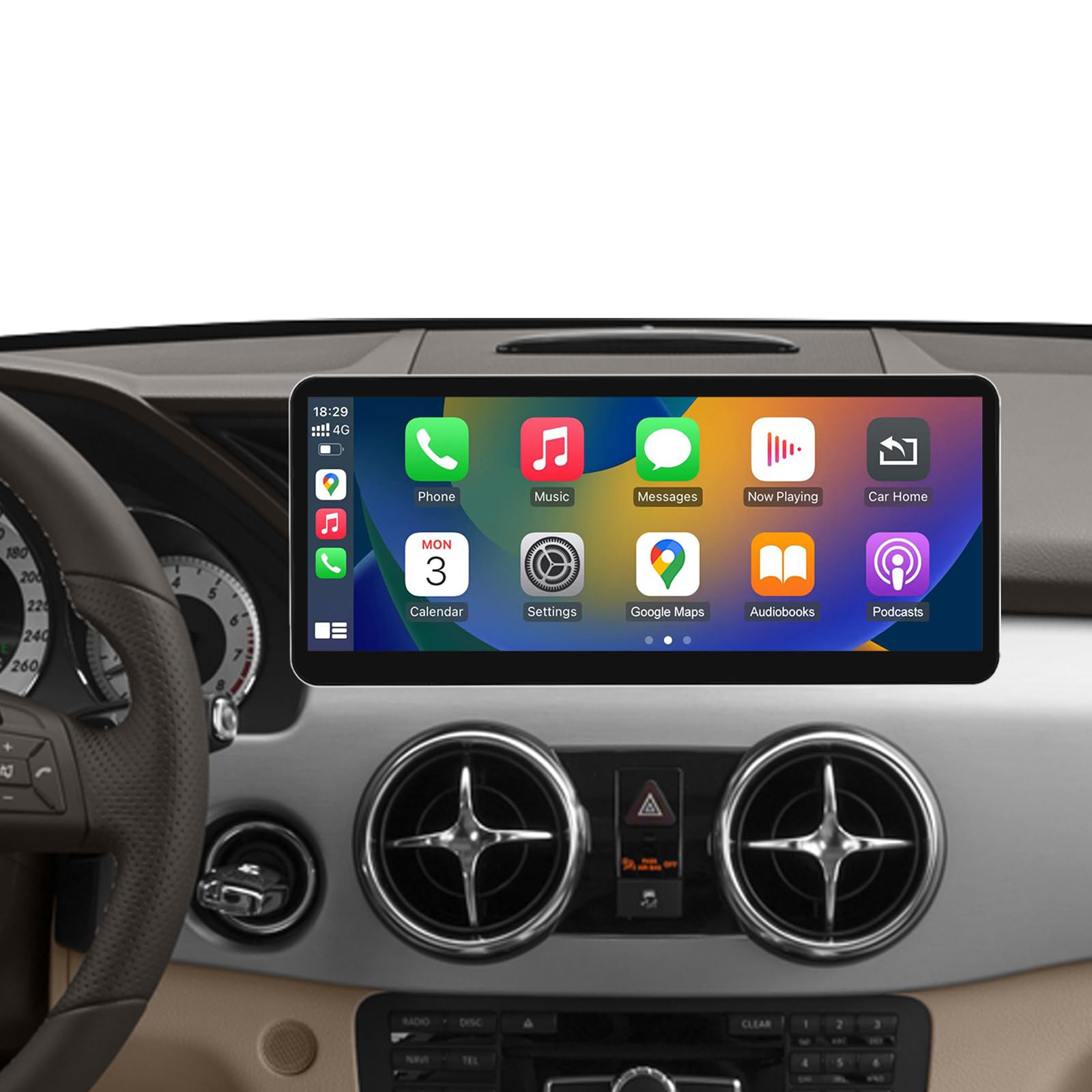 Autoradio con schermo touch da 12,3 pollici, con Carplay wireless e Android Car per Mercedes Benz GLK Classe X204 2013-2015 NTG4.5/4.7, supporto Mirrorlink, telecamera, navigazione