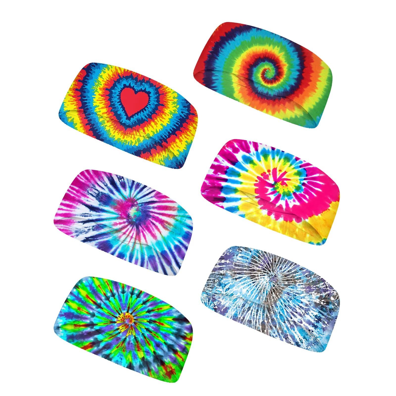 Forchrinse Sunflower with Text Print 6Pieces Sport Sweatband Headband for Soft Elasitc Headband Hair Bands Unisex Outdoor Sport Headbands