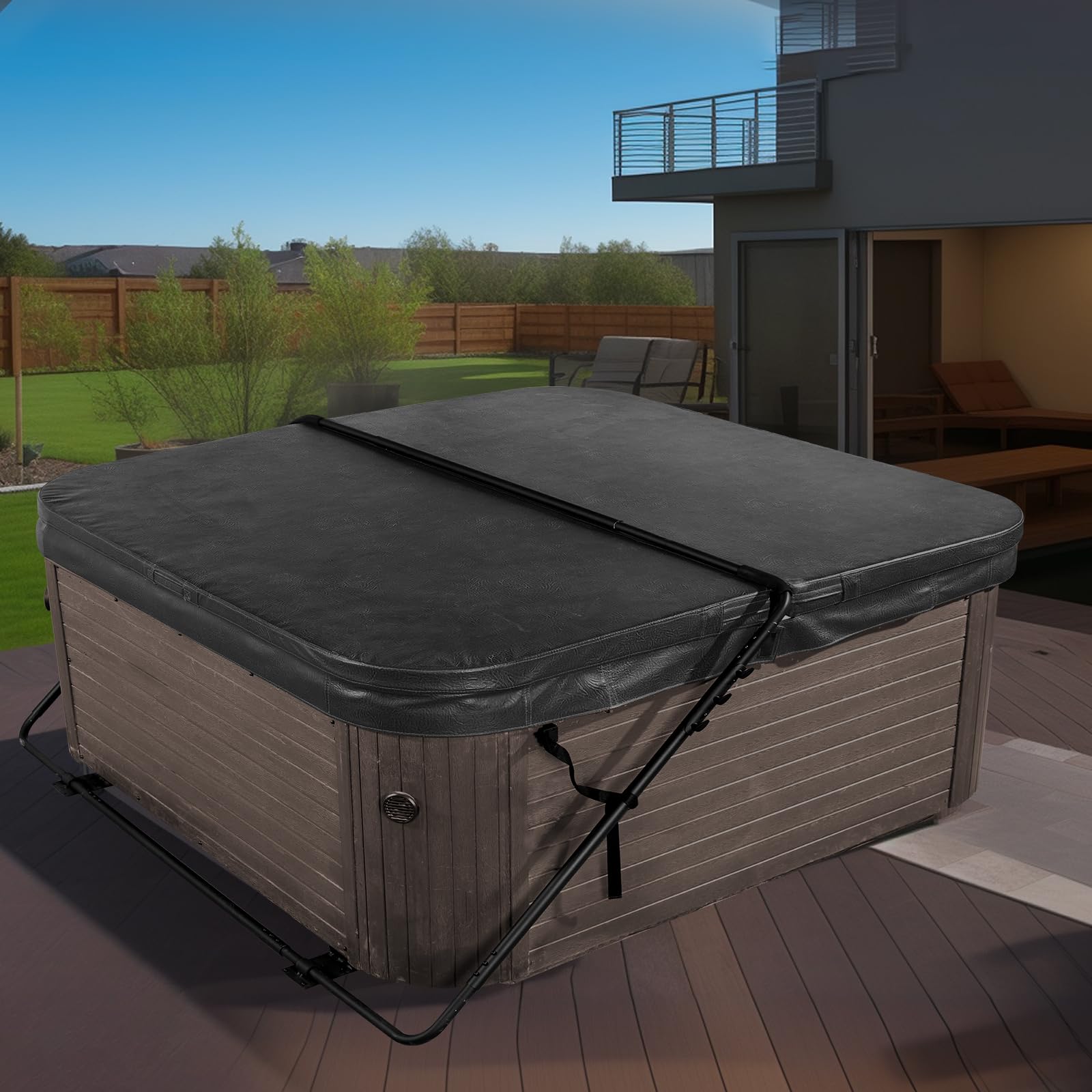 VEVOR Lève-Couverture pour Jacuzzi Spa Baignoire Balnéo, Hauteur Ajustable 80-105 cm et Largeur 135-235 cm, Installé en Bas d'un Côté, Adapté à Différentes Tailles de Baignoires Rectangulaires, Bain