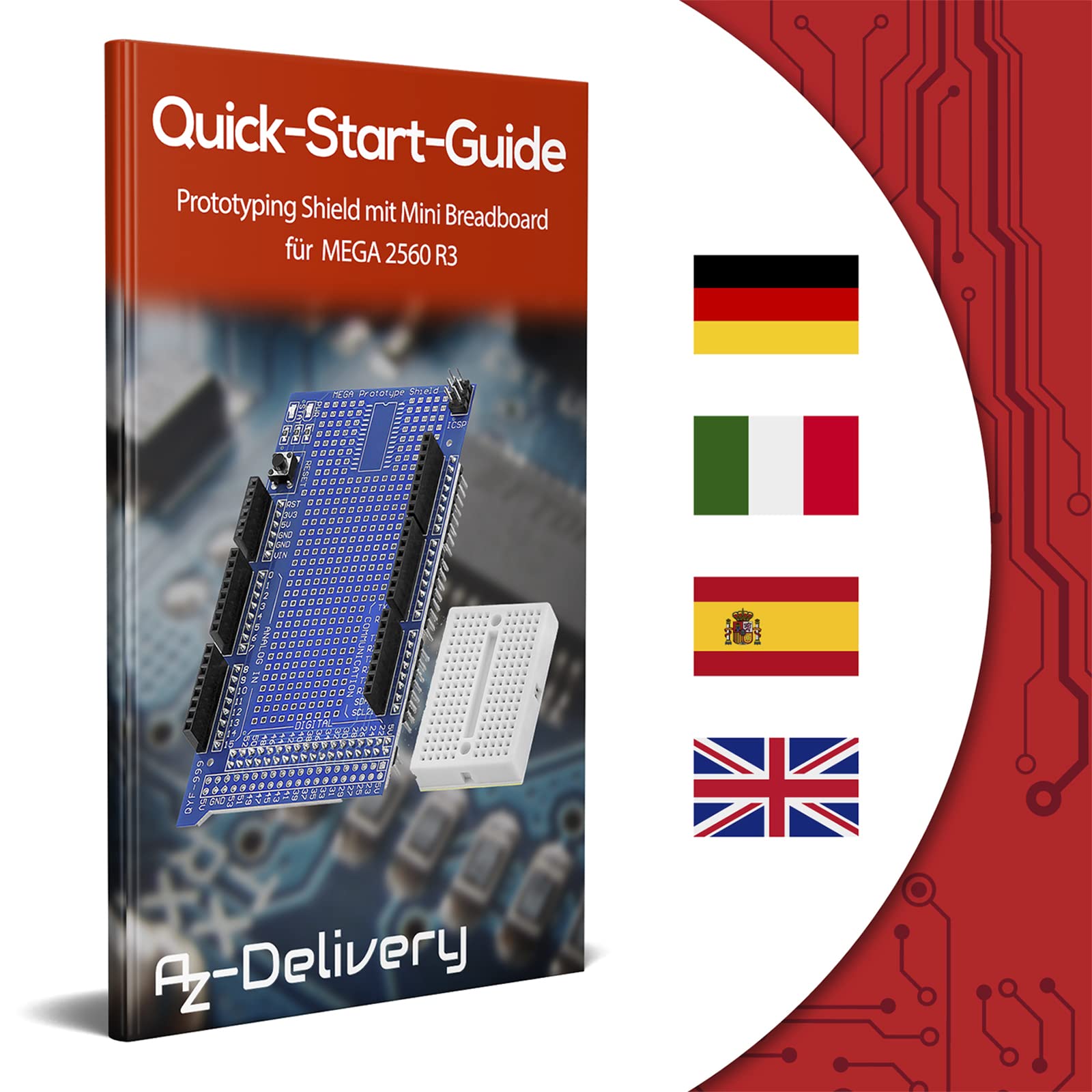 ProtoShield Per Arduino MEGA2560 Con Breadboard - Foto 8