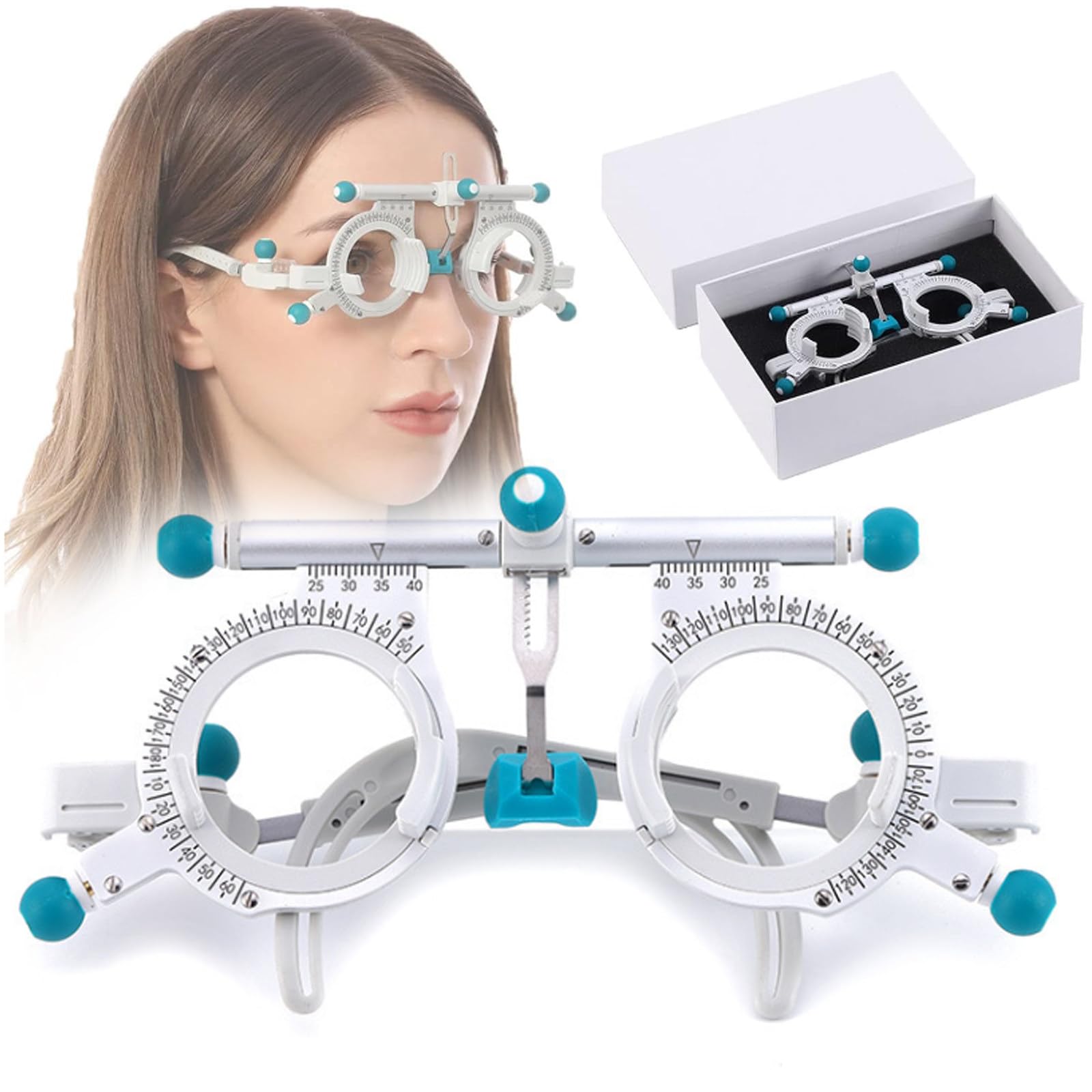 MccoMMon Kit 266 Verres Essai Optométrie Métal - Cadre Et Étui Aluminium Pour Opticiens Et Cliniques
