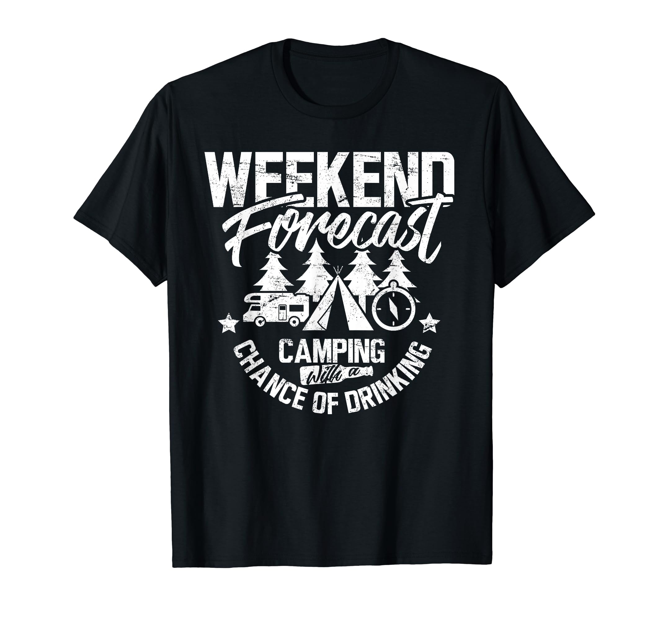 SurvivalMine TeezCamping Shirt Weekend Forecast Campfire Camp Funny Drinking T-Shirt
